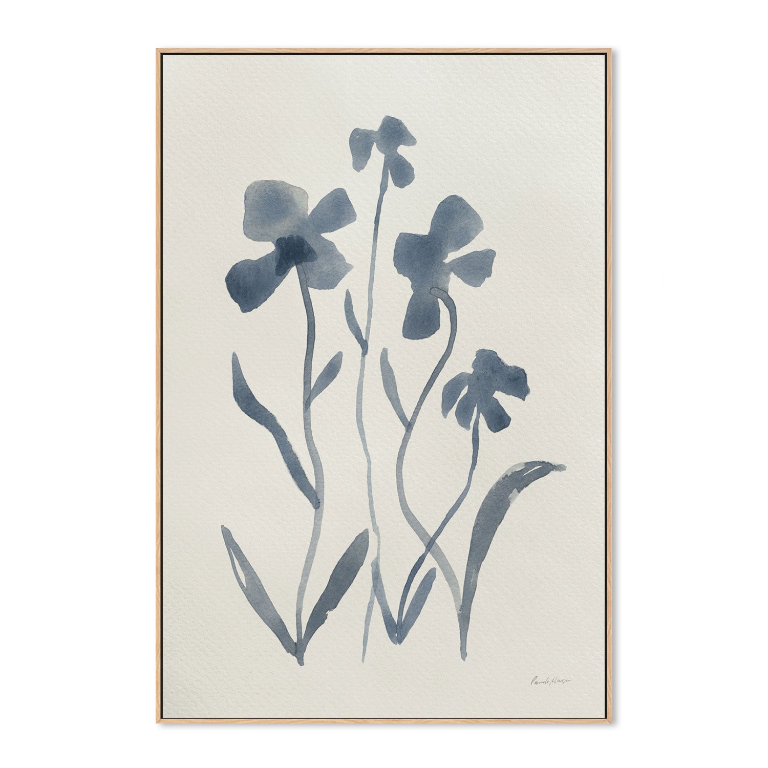 wall-art-print-canvas-poster-framed-Blue Florals, Style B , By Pamela Munger-GIOIA-WALL-ART