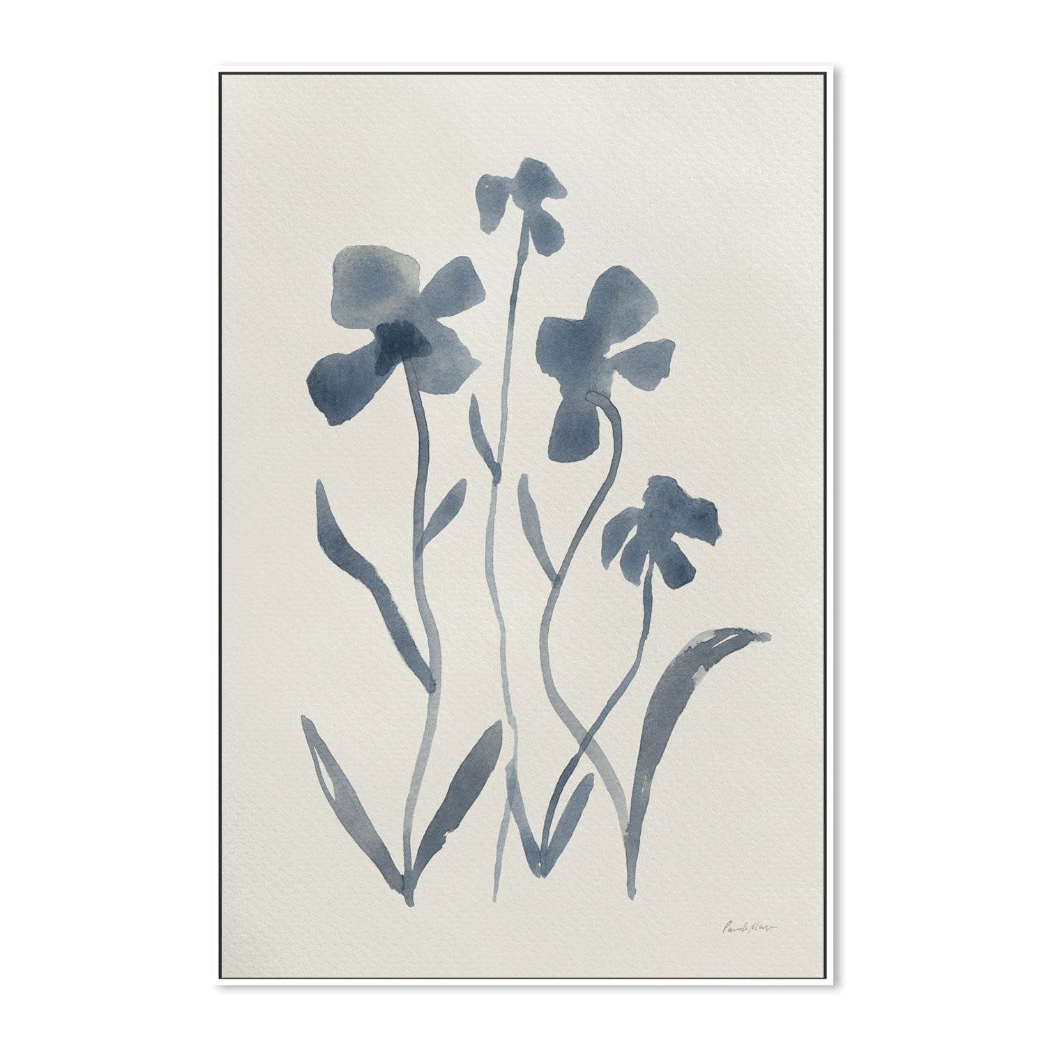 wall-art-print-canvas-poster-framed-Blue Florals, Style B , By Pamela Munger-GIOIA-WALL-ART