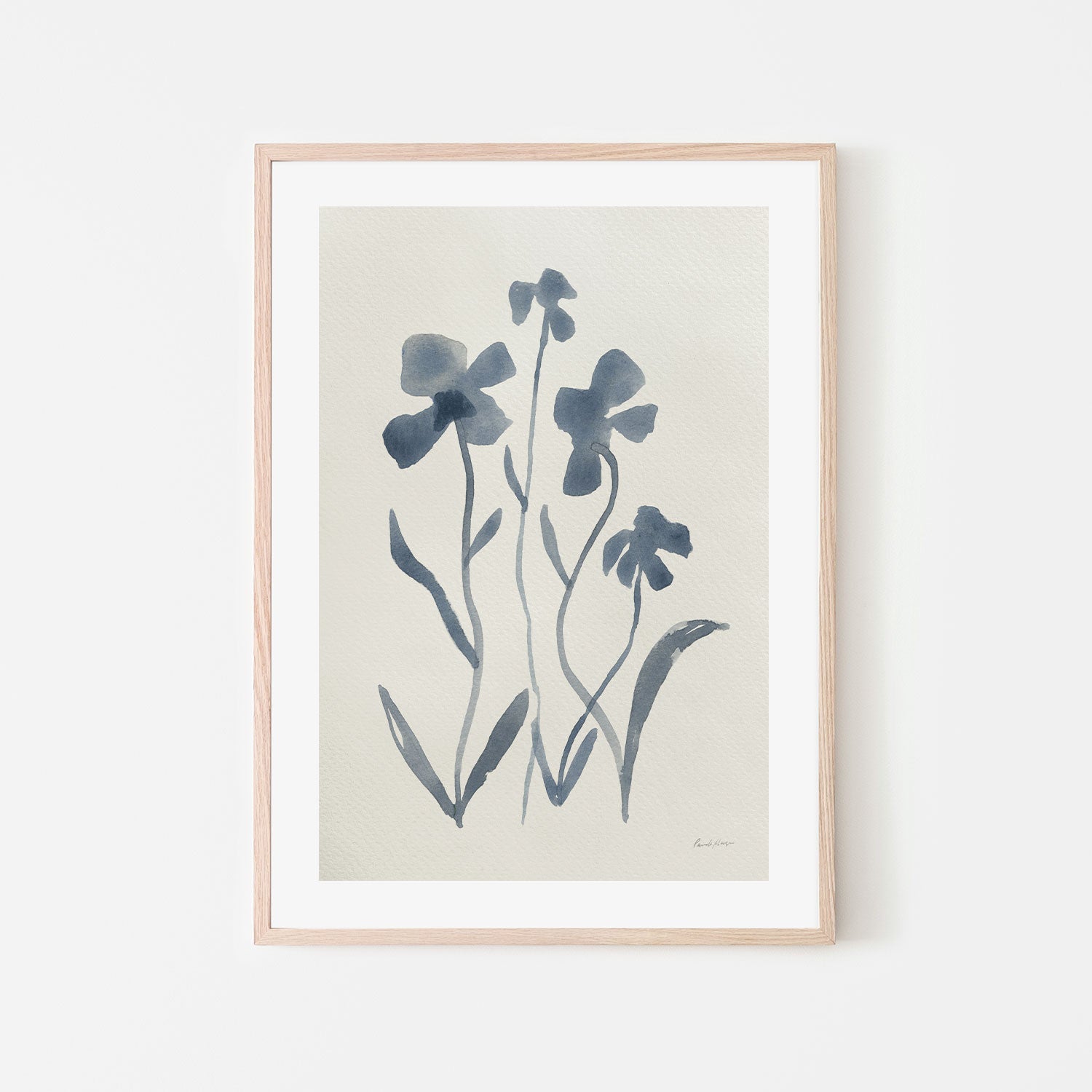 wall-art-print-canvas-poster-framed-Blue Florals, Style B , By Pamela Munger-GIOIA-WALL-ART