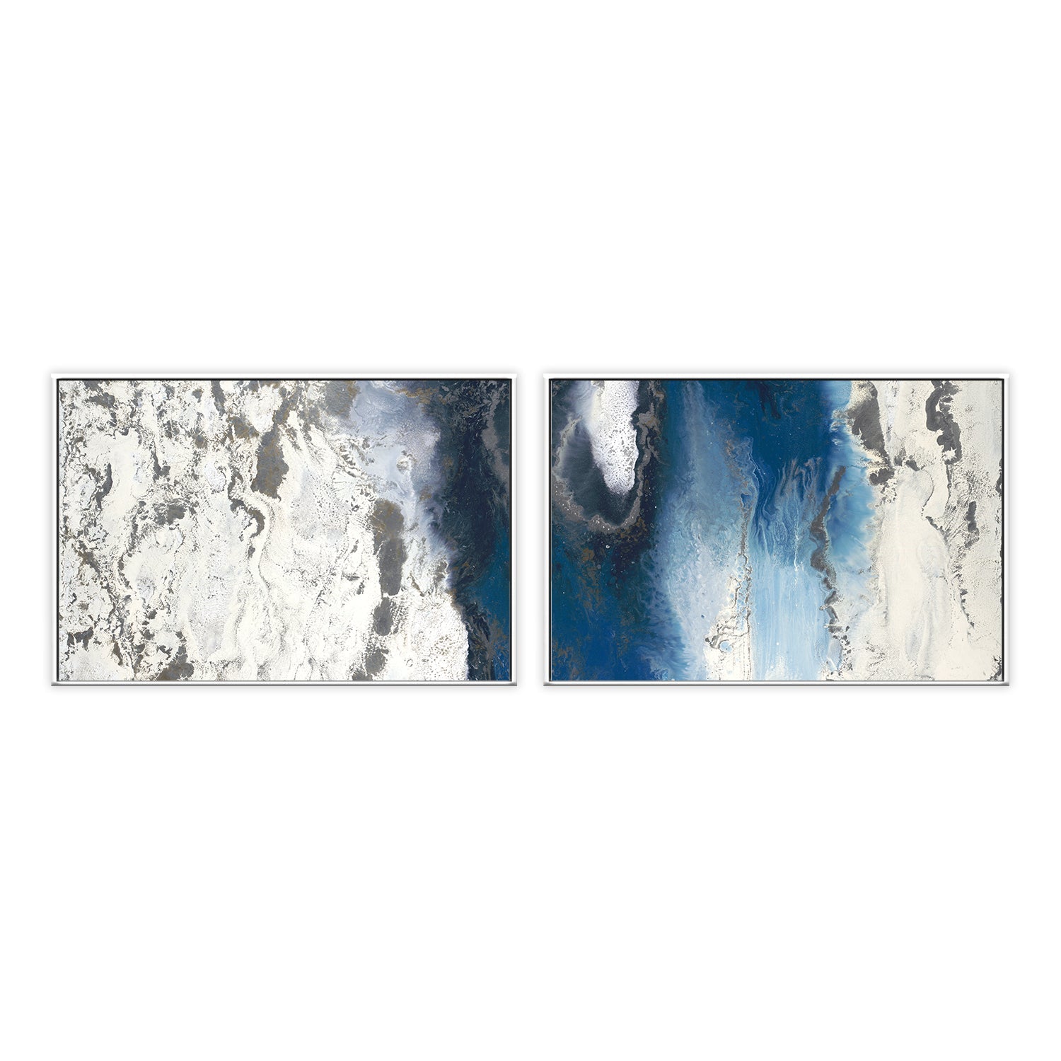wall-art-print-canvas-poster-framed-Blue Flow , Style A & B, Set Of 2 , By Blakely Bering-5
