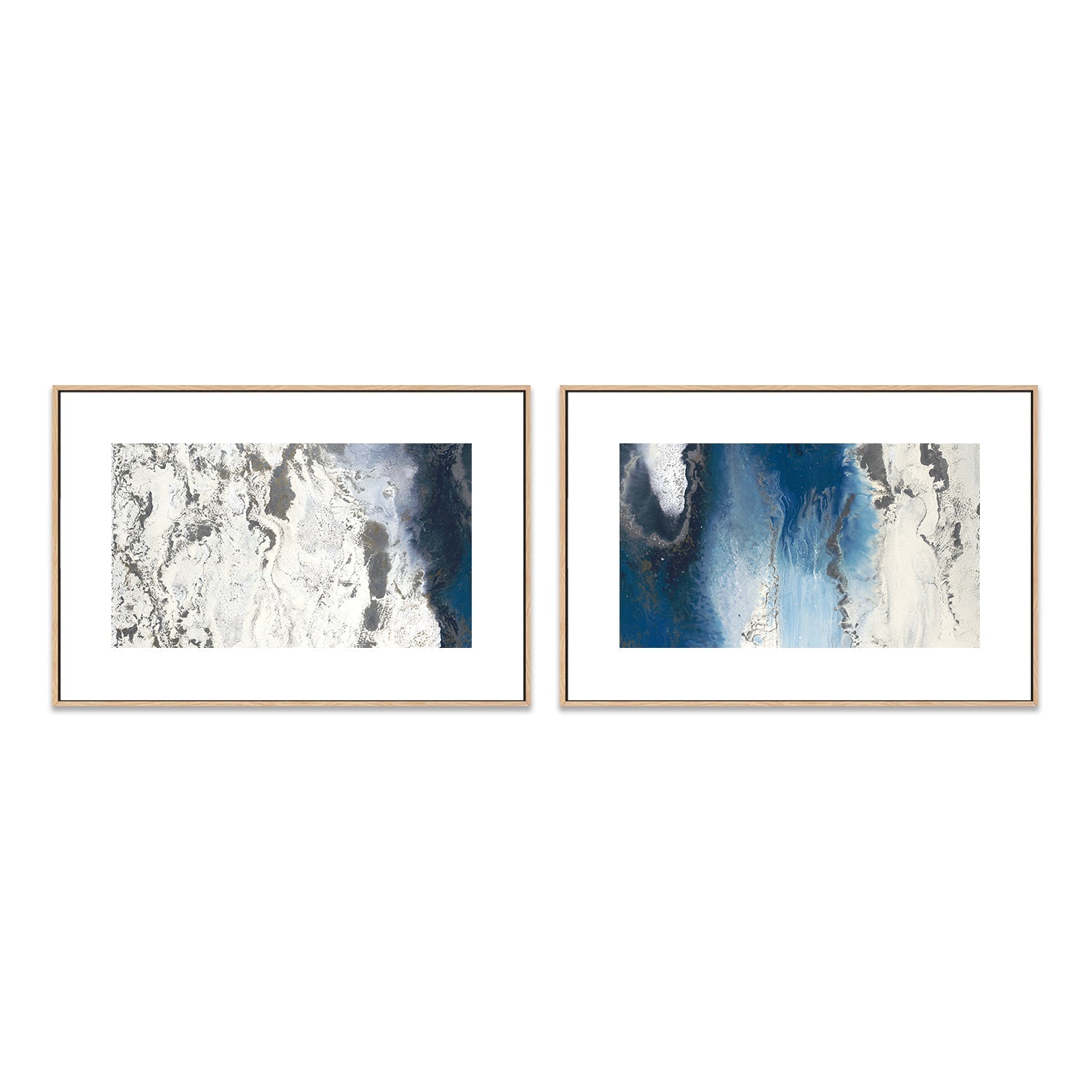 wall-art-print-canvas-poster-framed-Blue Flow , Style A & B, Set Of 2 , By Blakely Bering-6