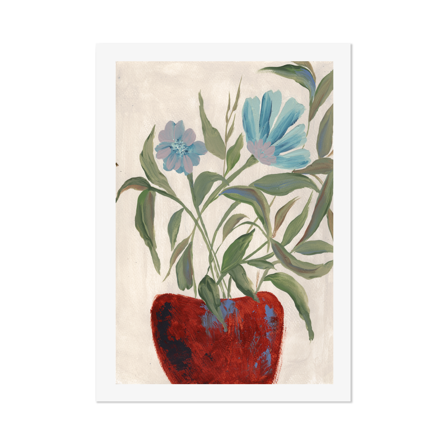 wall-art-print-canvas-poster-framed-Blue Flower Serenity , By Nikita Jariwala-GIOIA-WALL-ART