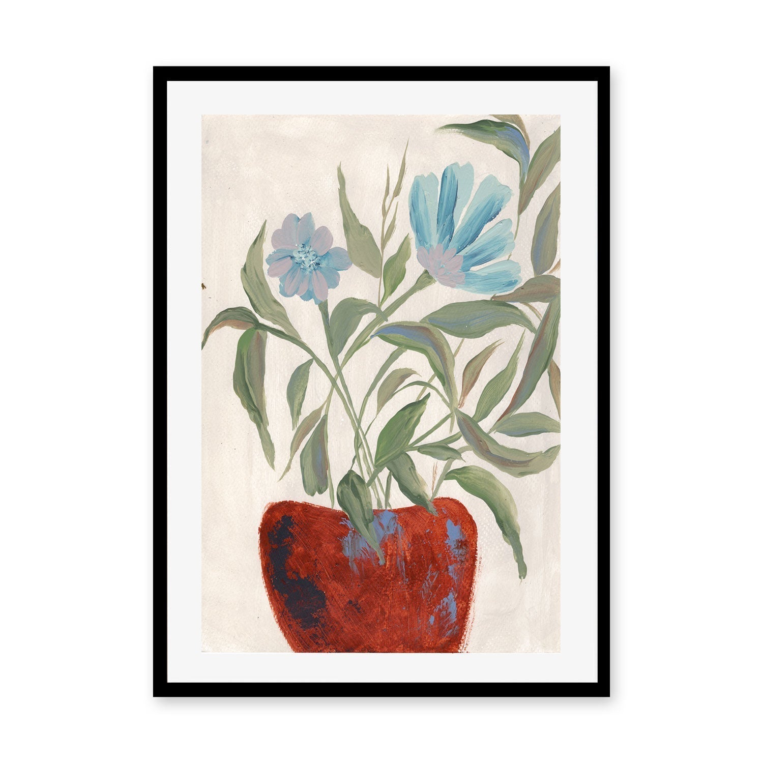 wall-art-print-canvas-poster-framed-Blue Flower Serenity , By Nikita Jariwala-GIOIA-WALL-ART