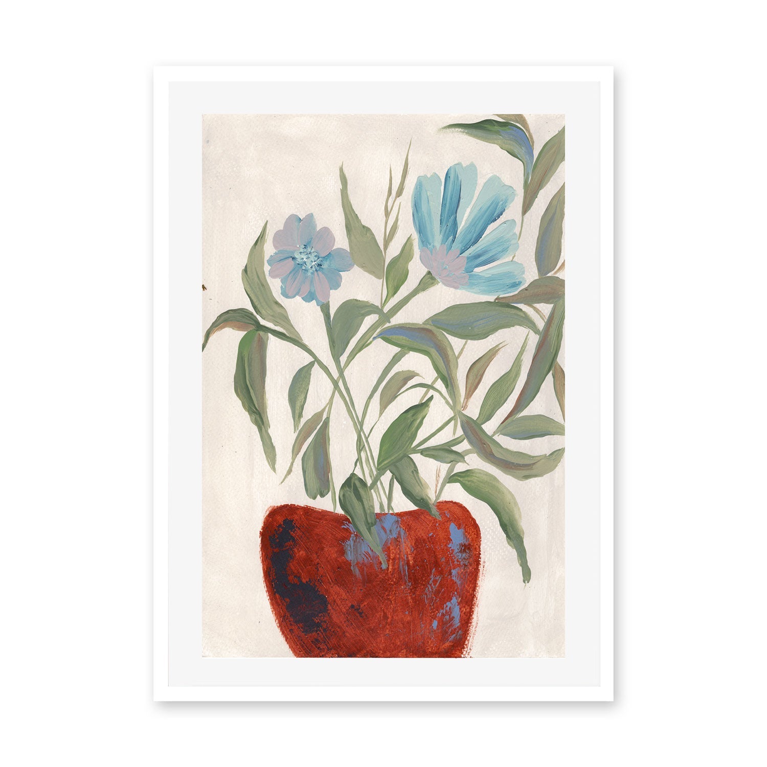 wall-art-print-canvas-poster-framed-Blue Flower Serenity , By Nikita Jariwala-GIOIA-WALL-ART