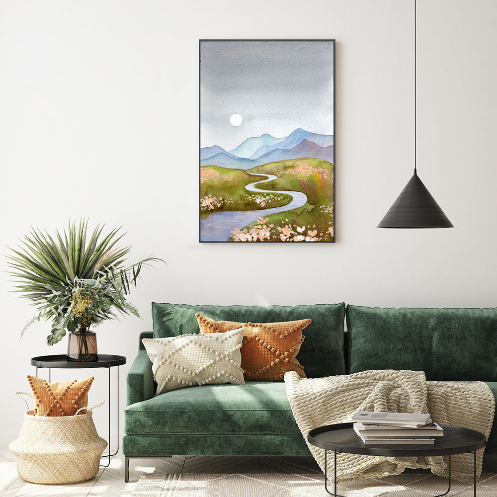 wall-art-print-canvas-poster-framed-Blue Grey Hills-GIOIA-WALL-ART