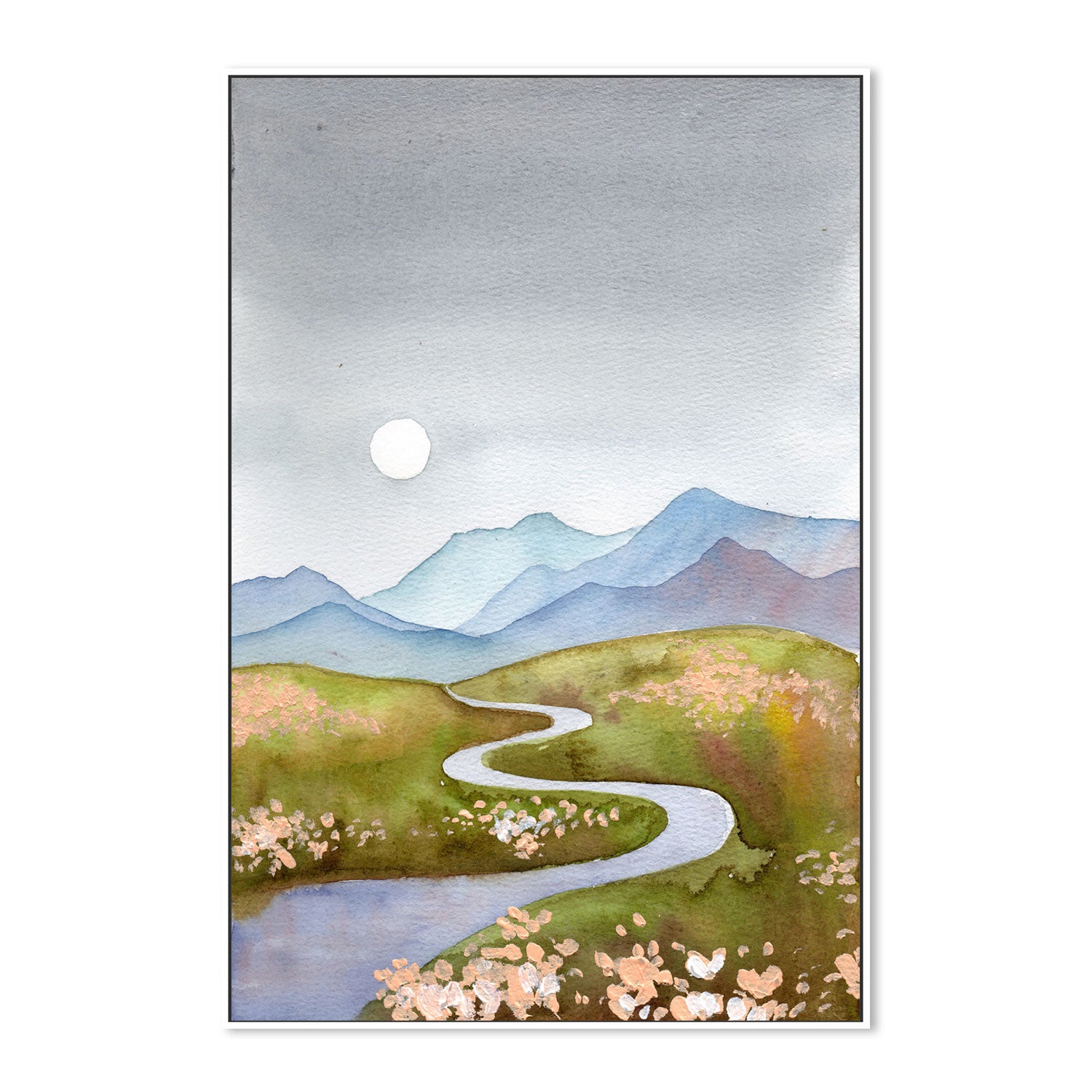 wall-art-print-canvas-poster-framed-Blue Grey Hills-GIOIA-WALL-ART
