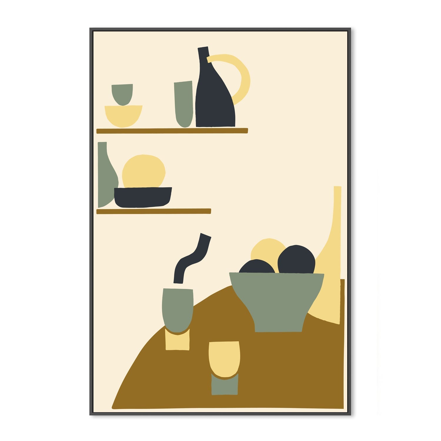 wall-art-print-canvas-poster-framed-Blue Minimal Kitchen, By Margaux Fugier-GIOIA-WALL-ART