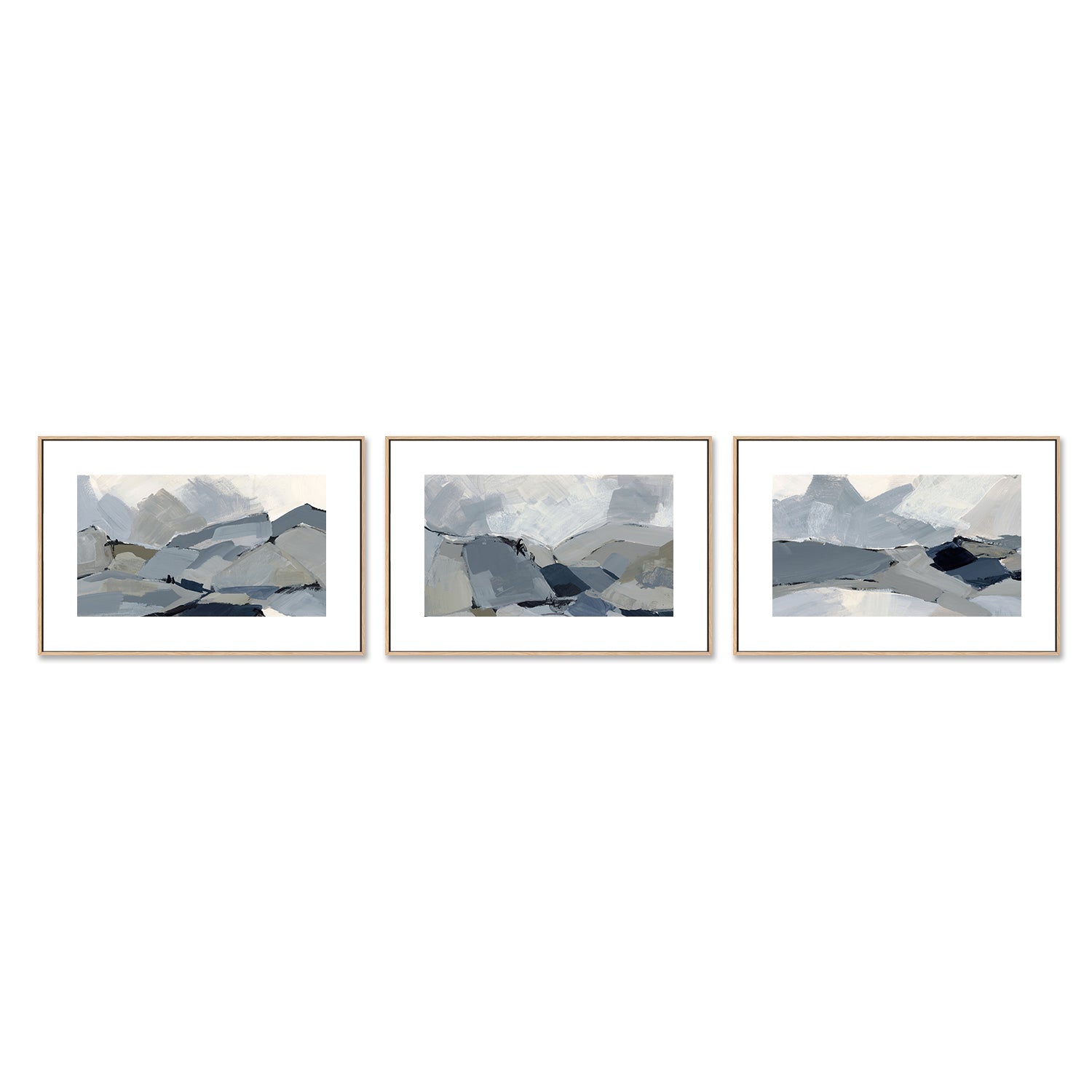 wall-art-print-canvas-poster-framed-Blue Mountains, Style E, F & G, Set of 3-by-Emily Wood-Gioia Wall Art
