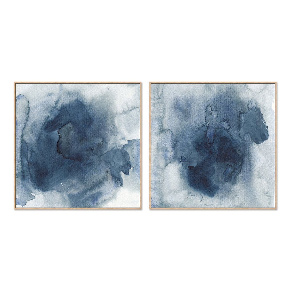 wall-art-print-canvas-poster-framed-Blue Nebula, Style A & B, Set Of 2-by-Emily Wood-Gioia Wall Art