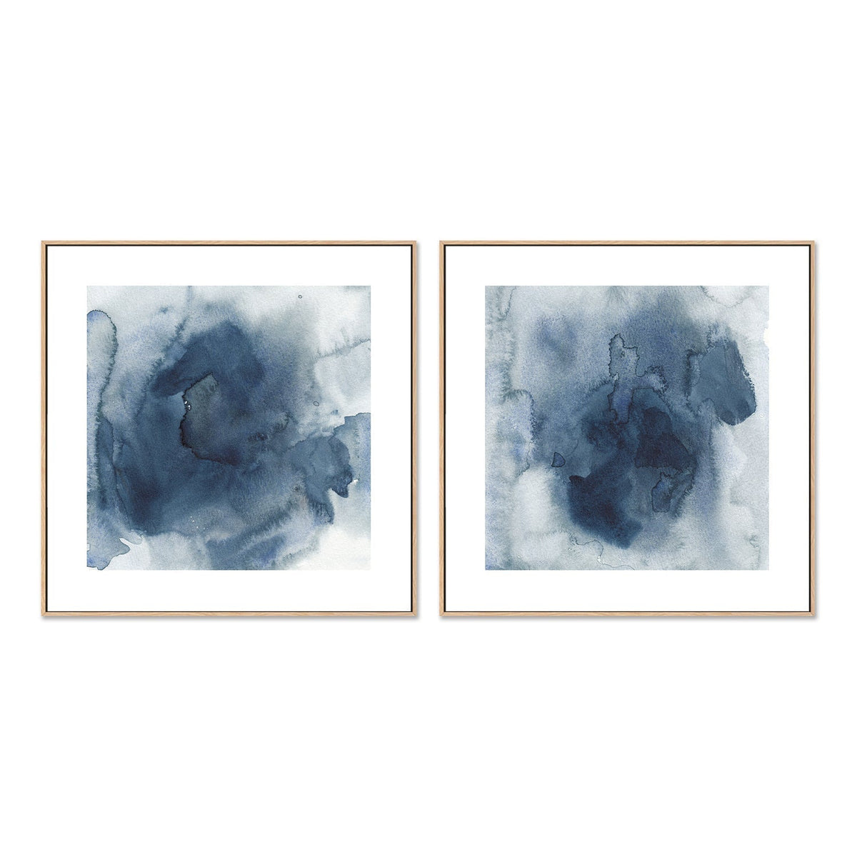 wall-art-print-canvas-poster-framed-Blue Nebula, Style A & B, Set Of 2-by-Emily Wood-Gioia Wall Art