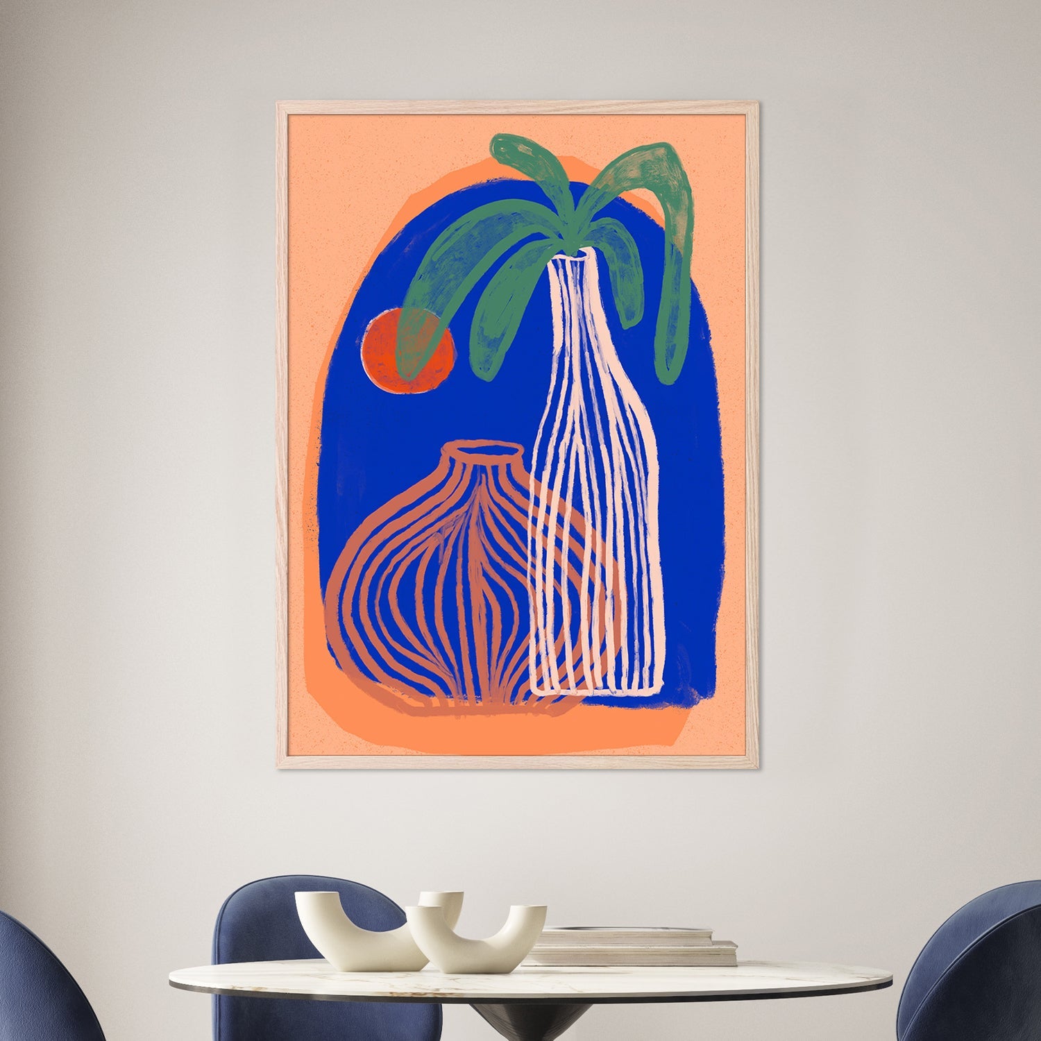 wall-art-print-canvas-poster-framed-Blue Oasis Vases-2