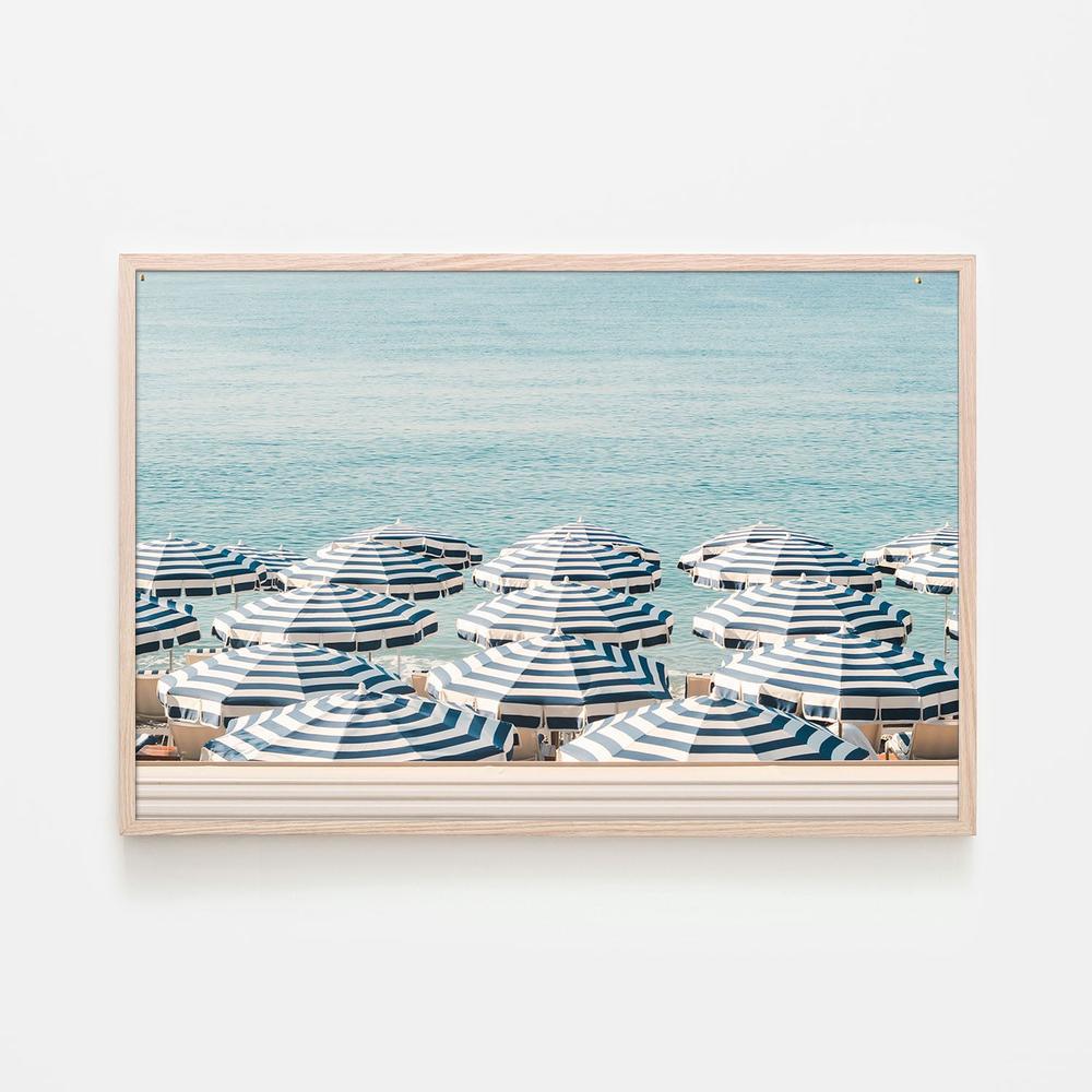 wall-art-print-canvas-poster-framed-Blue Striped Beach Umbrellas-6