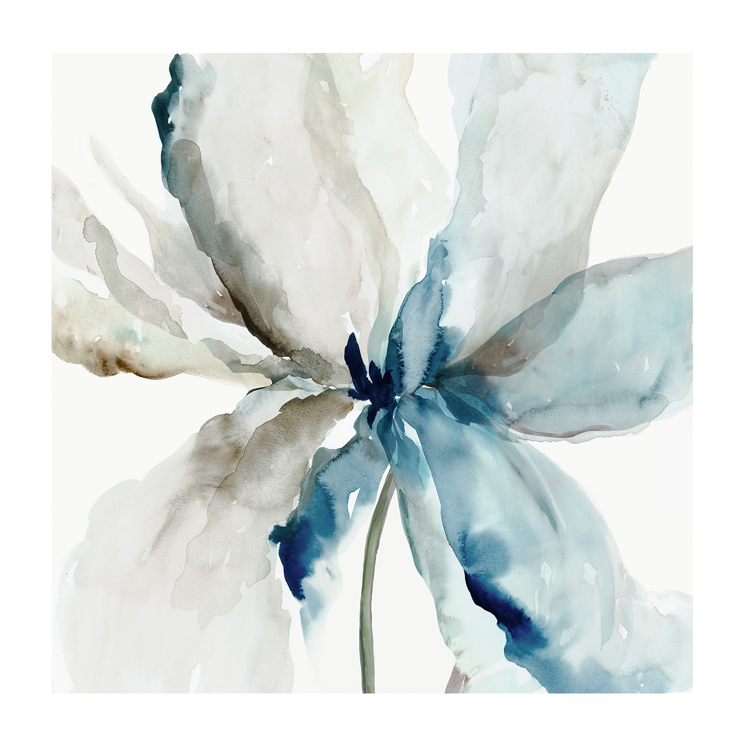 wall-art-print-canvas-poster-framed-Blue Transparent Flower , By Asia Jensen-1