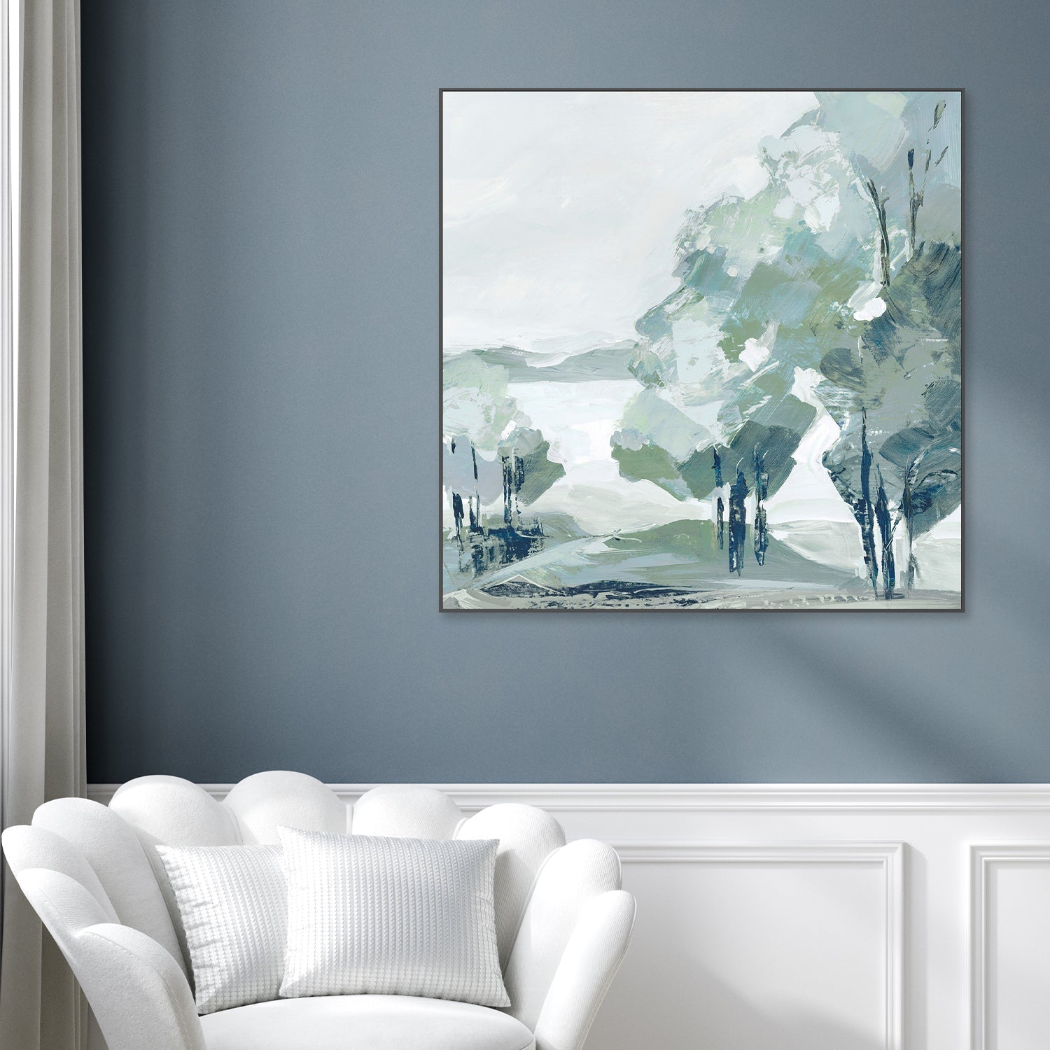 wall-art-print-canvas-poster-framed-Blue Tree Forest, Style B , By Leda Robertson-2
