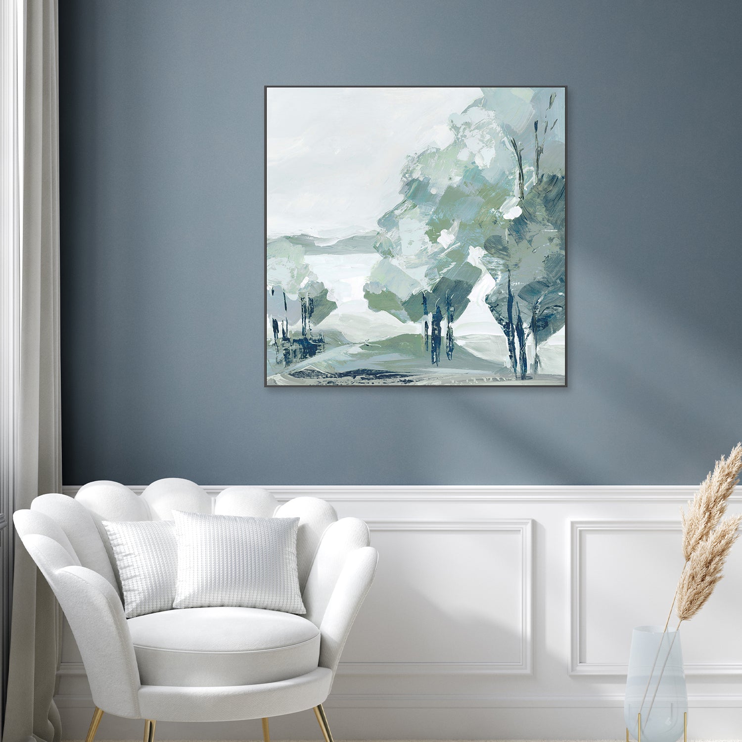 wall-art-print-canvas-poster-framed-Blue Tree Forest, Style B , By Leda Robertson-7
