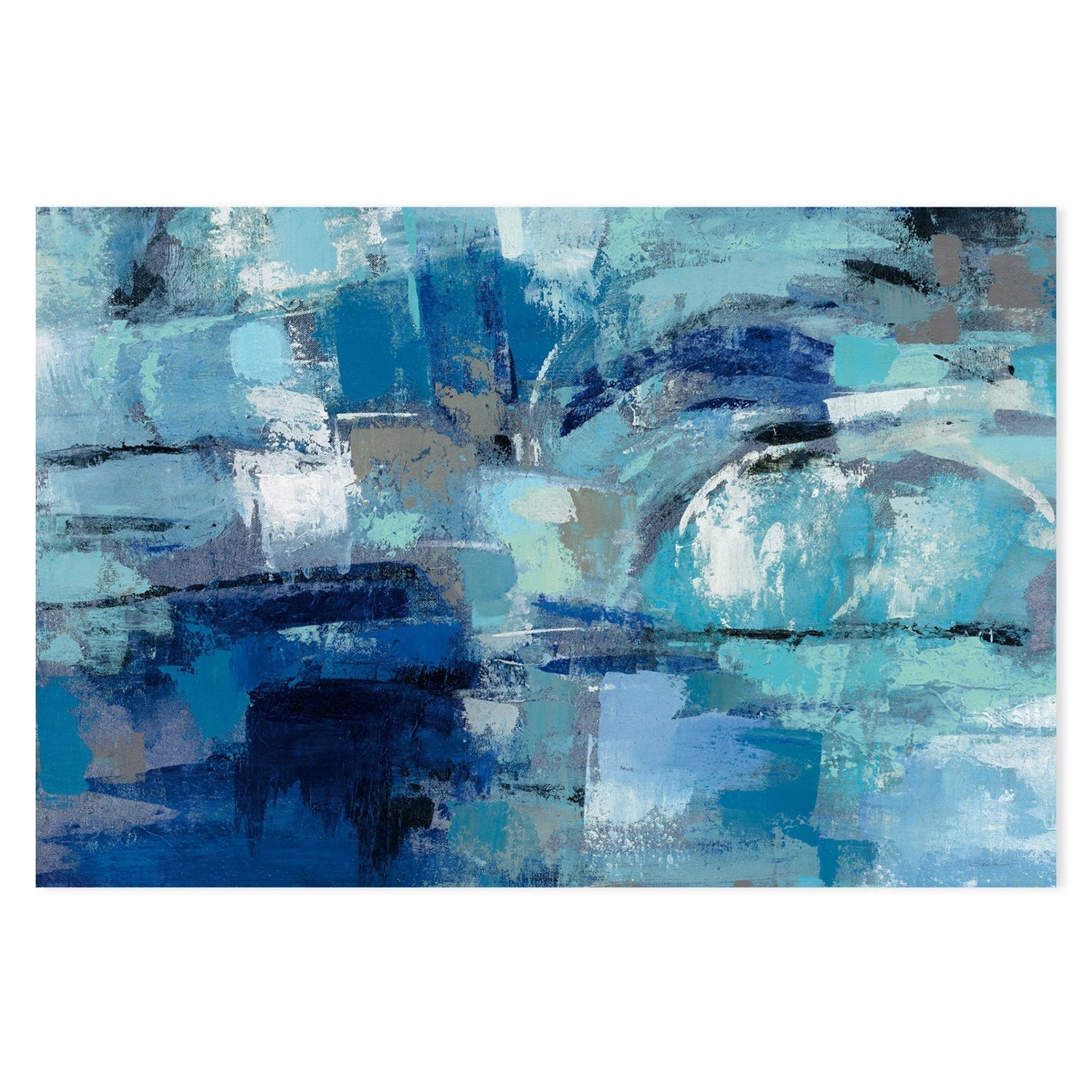 wall-art-print-canvas-poster-framed-Blue Ultramarine Waves-by-Silvia Vassileva-Gioia Wall Art