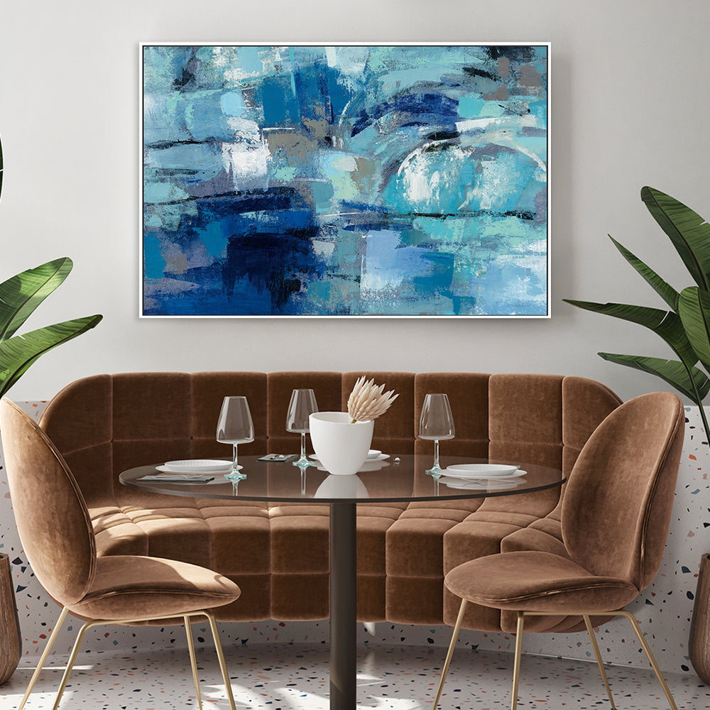 wall-art-print-canvas-poster-framed-Blue Ultramarine Waves-by-Silvia Vassileva-Gioia Wall Art