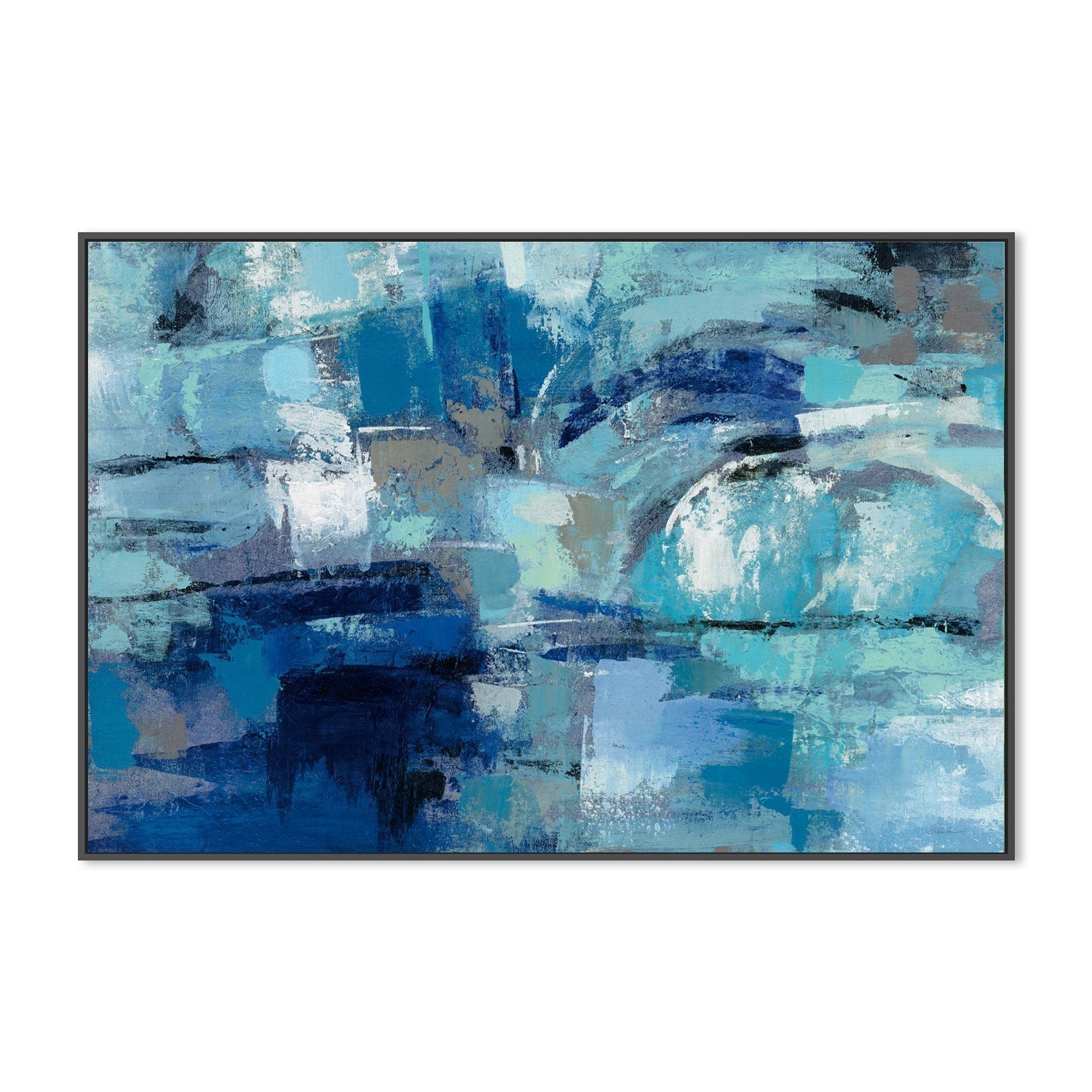 wall-art-print-canvas-poster-framed-Blue Ultramarine Waves-by-Silvia Vassileva-Gioia Wall Art