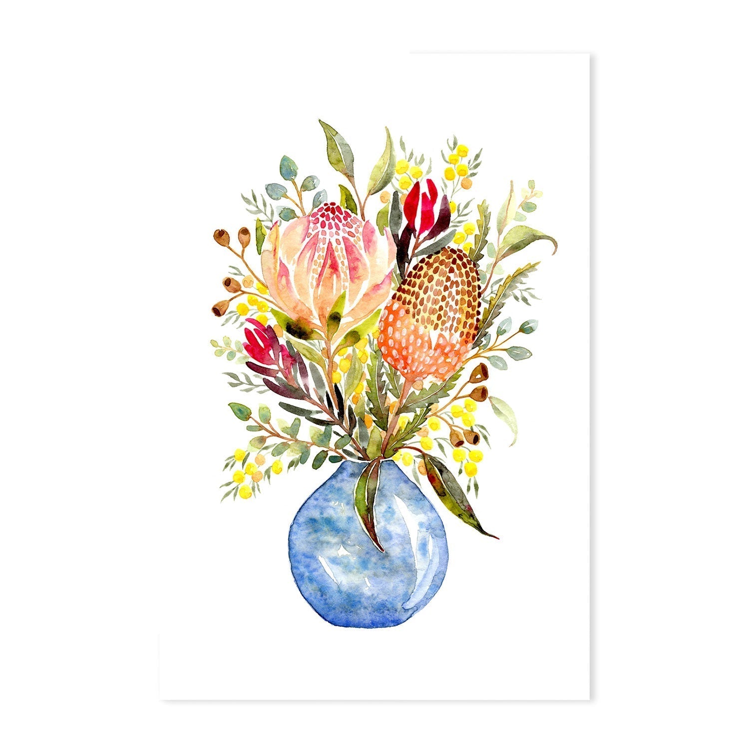 wall-art-print-canvas-poster-framed-Blue Vase , By Jessie Mitchelson-GIOIA-WALL-ART