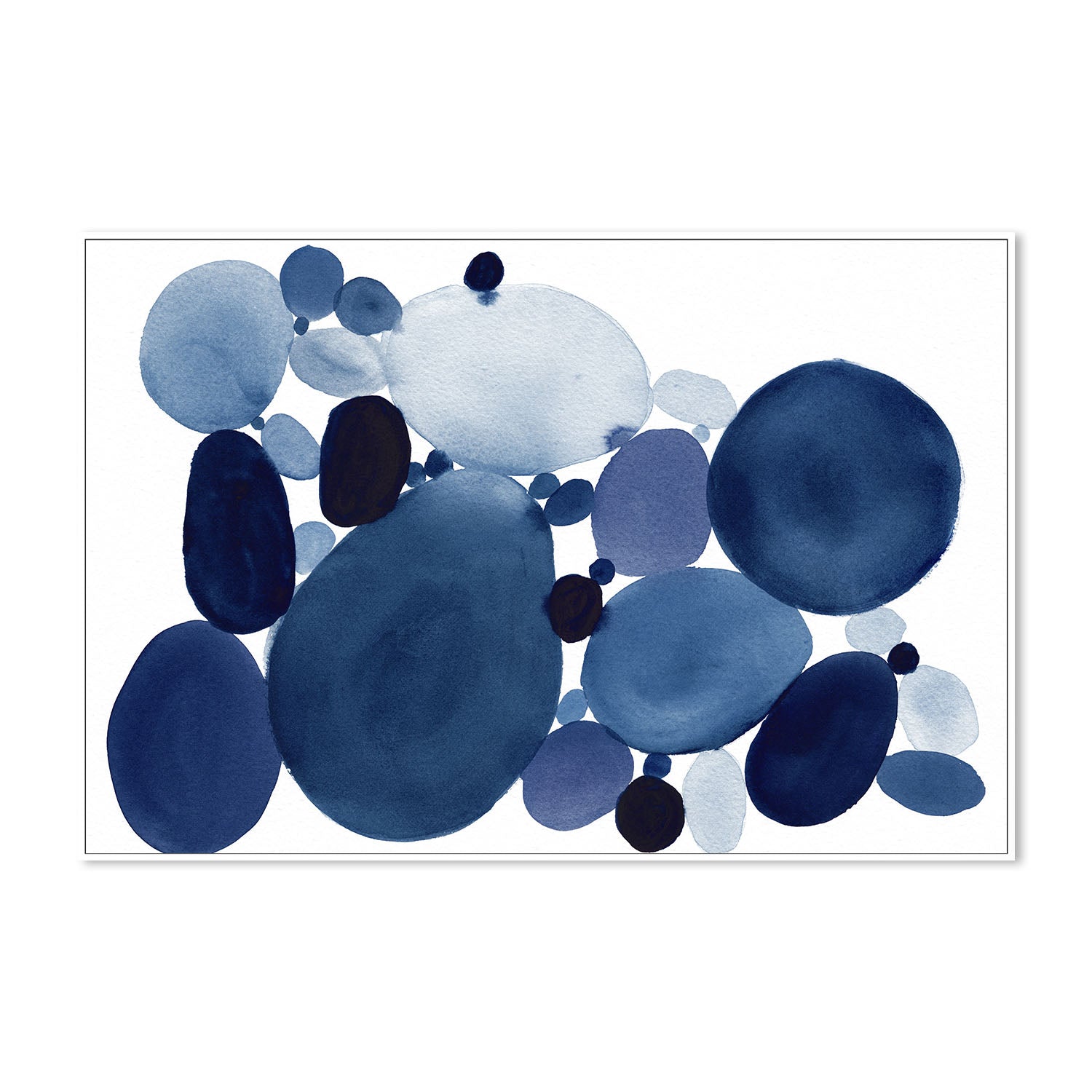 wall-art-print-canvas-poster-framed-Blue Watercolor Stones, Style B , By Danushka Abeygoda-5