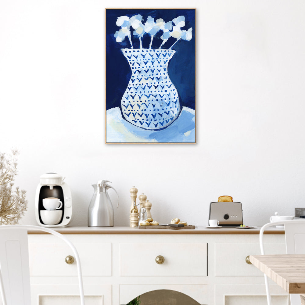 wall-art-print-canvas-poster-framed-Blue & White Florals , Style C, By Jetty Home , By Jetty Home-2