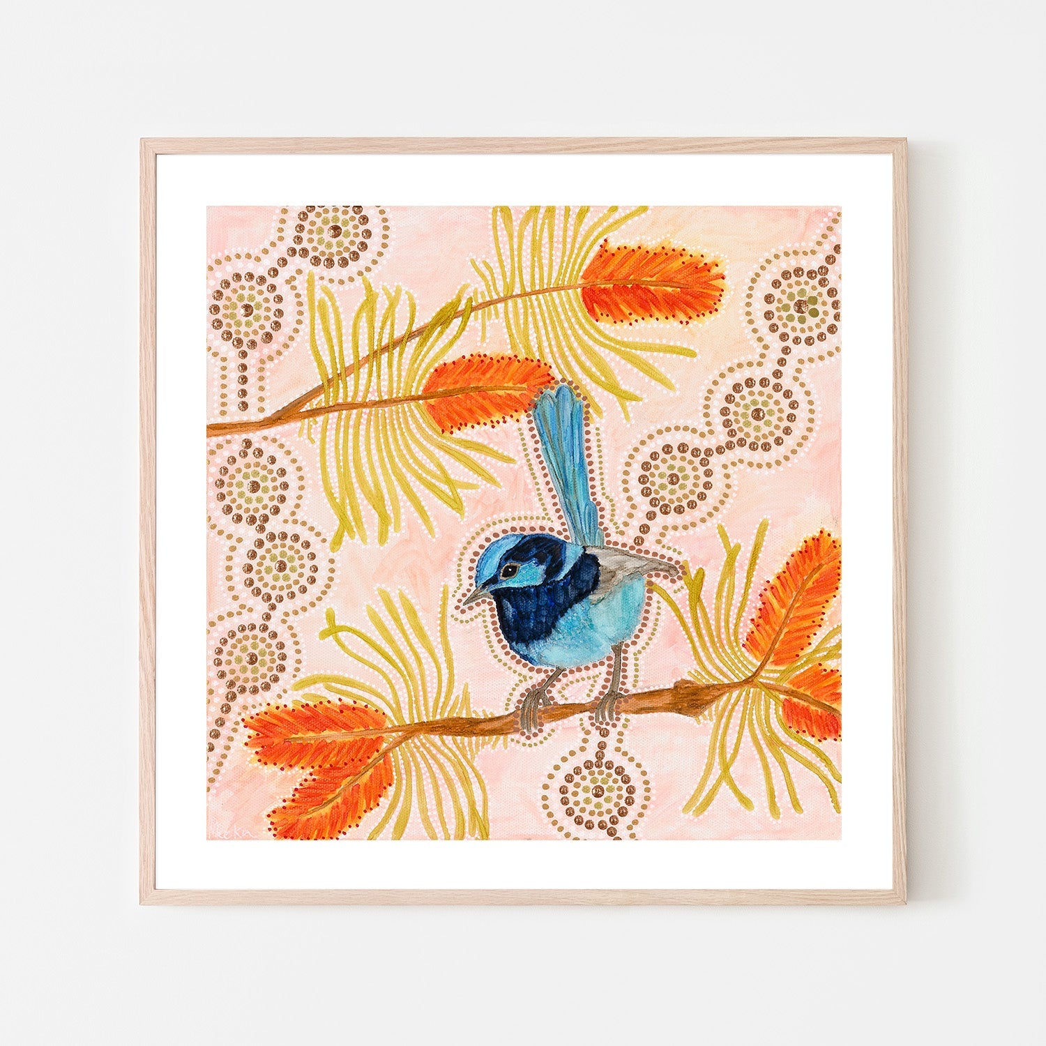 wall-art-print-canvas-poster-framed-Blue Wren-6