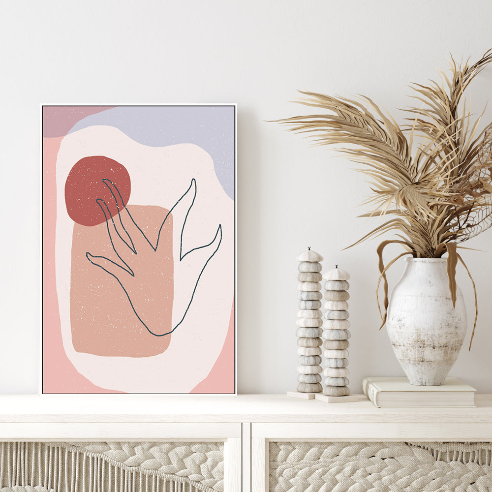 wall-art-print-canvas-poster-framed-Blush Abstract Plant, By Aylin Demir-GIOIA-WALL-ART