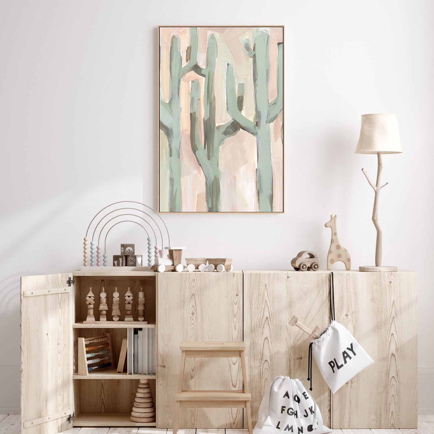 wall-art-print-canvas-poster-framed-Blush and Green Cactus, Style A , By Emily Wood-7