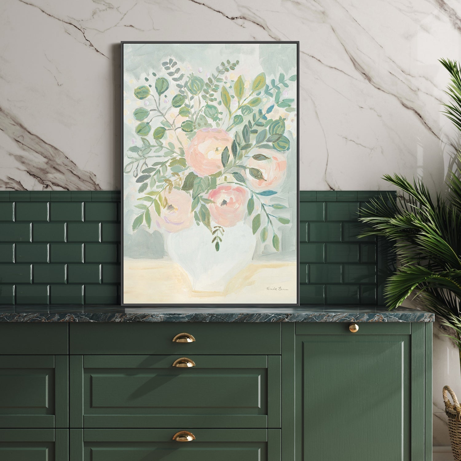wall-art-print-canvas-poster-framed-Blushing Bouquet-by-Farida Zaman-Gioia Wall Art