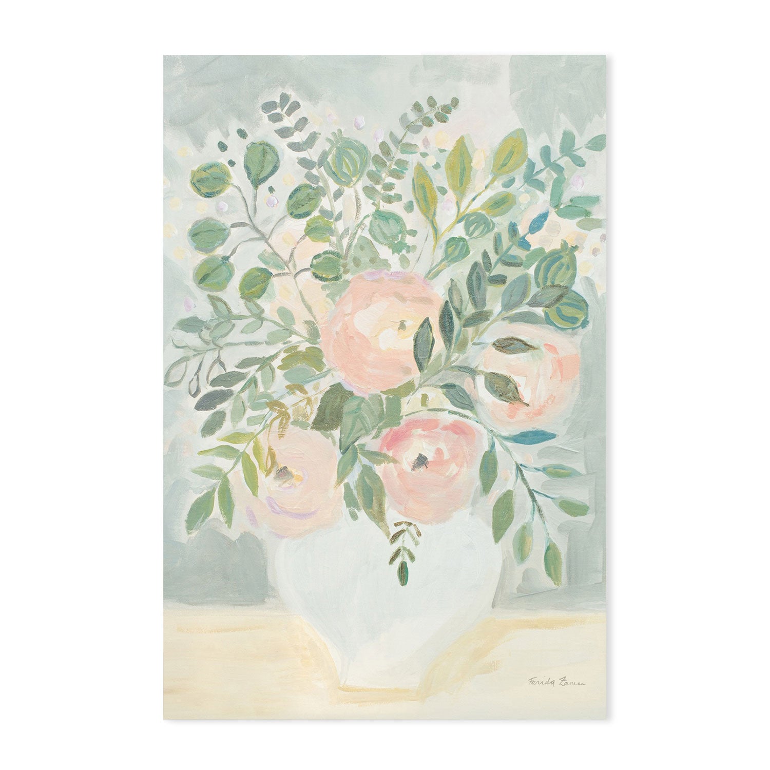 wall-art-print-canvas-poster-framed-Blushing Face & Bouquet, Set Of 2-by-Farida Zaman-Gioia Wall Art