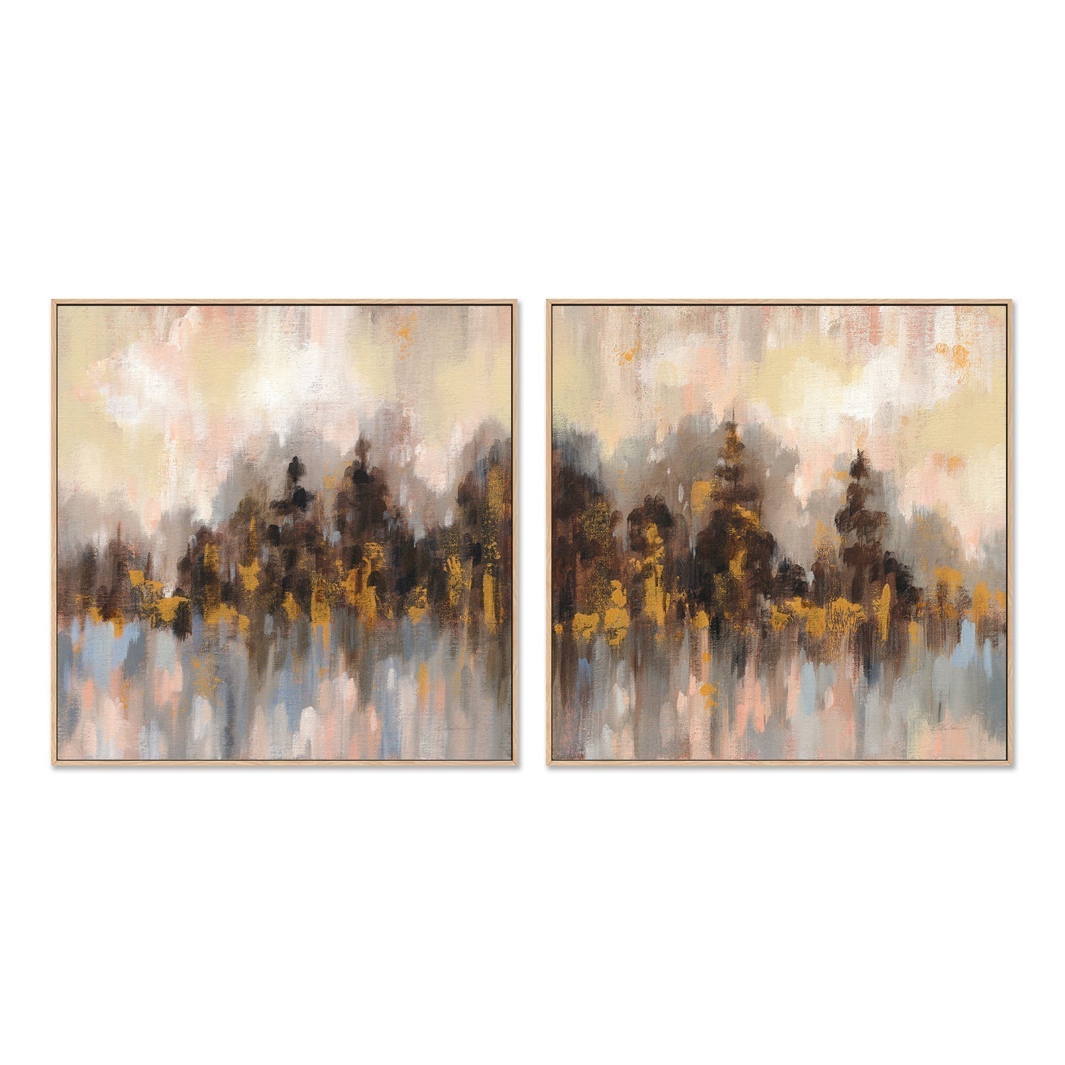 wall-art-print-canvas-poster-framed-Blushing Forest, Set Of 2-by-Silvia Vassileva-Gioia Wall Art