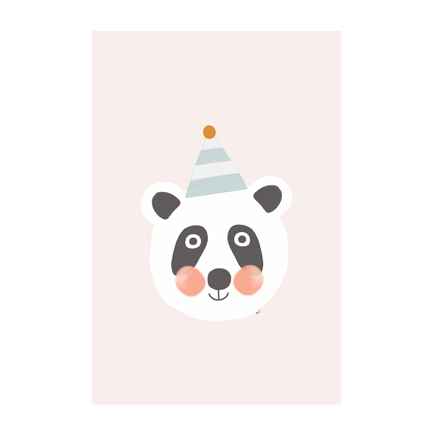 wall-art-print-canvas-poster-framed-Blushing Panda and Fox with Party Hat, Set Of 2 , By Menina Lisboa-8