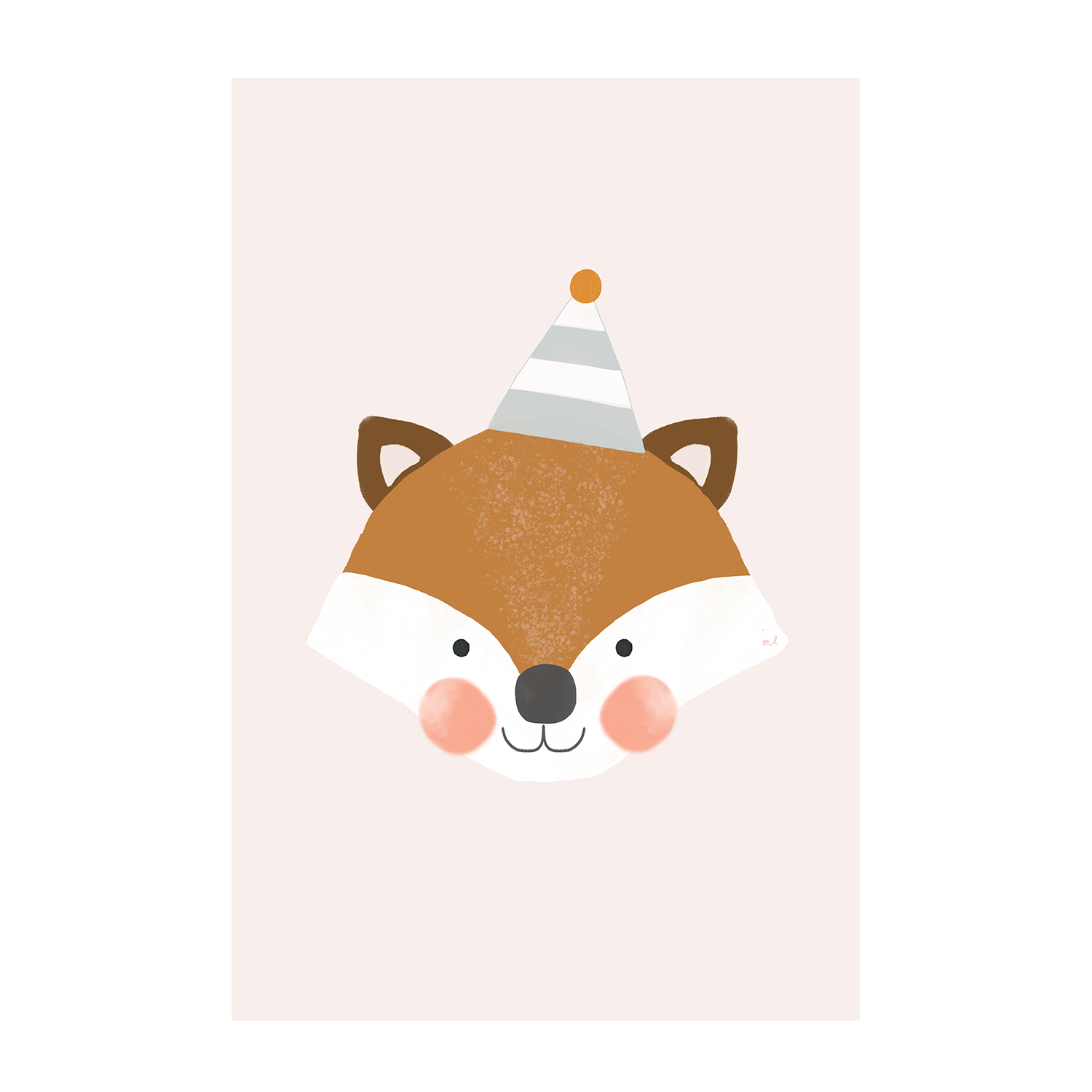 wall-art-print-canvas-poster-framed-Blushing Panda and Fox with Party Hat, Set Of 2 , By Menina Lisboa-9