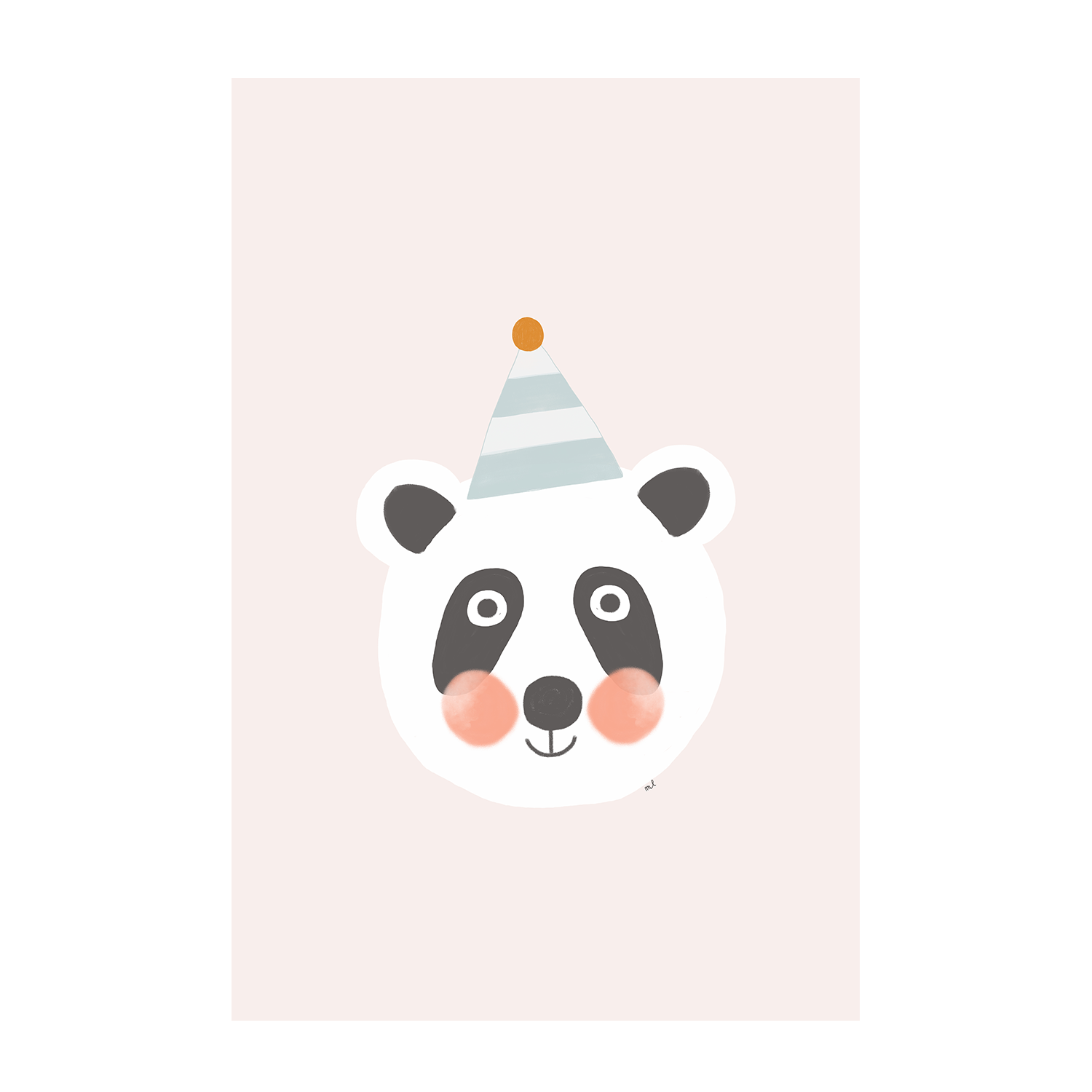 wall-art-print-canvas-poster-framed-Blushing Panda, Crown Bear and Fox with Party Hat, Set Of 3 , By Menina Lisboa-7