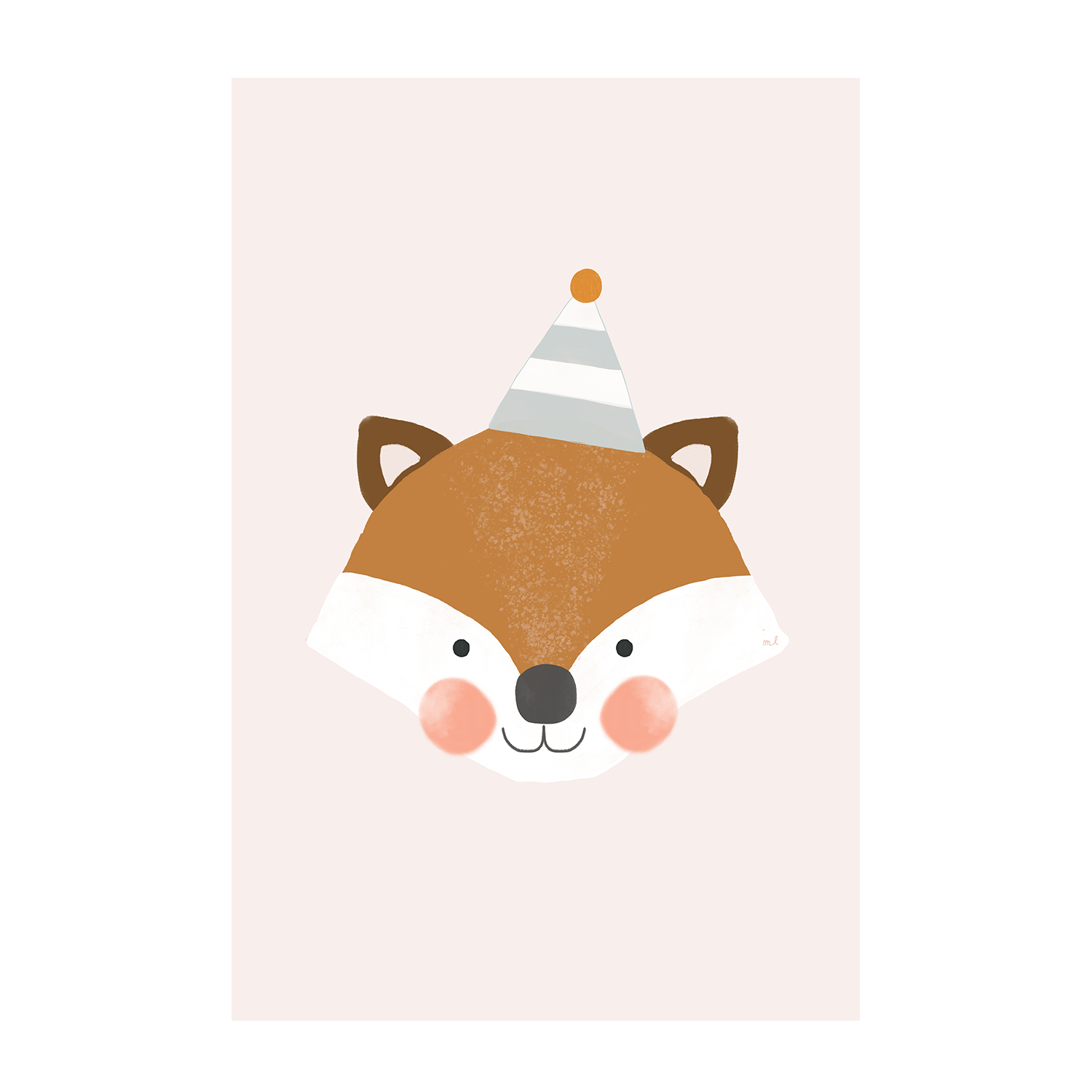 wall-art-print-canvas-poster-framed-Blushing Panda, Crown Bear and Fox with Party Hat, Set Of 3 , By Menina Lisboa-9