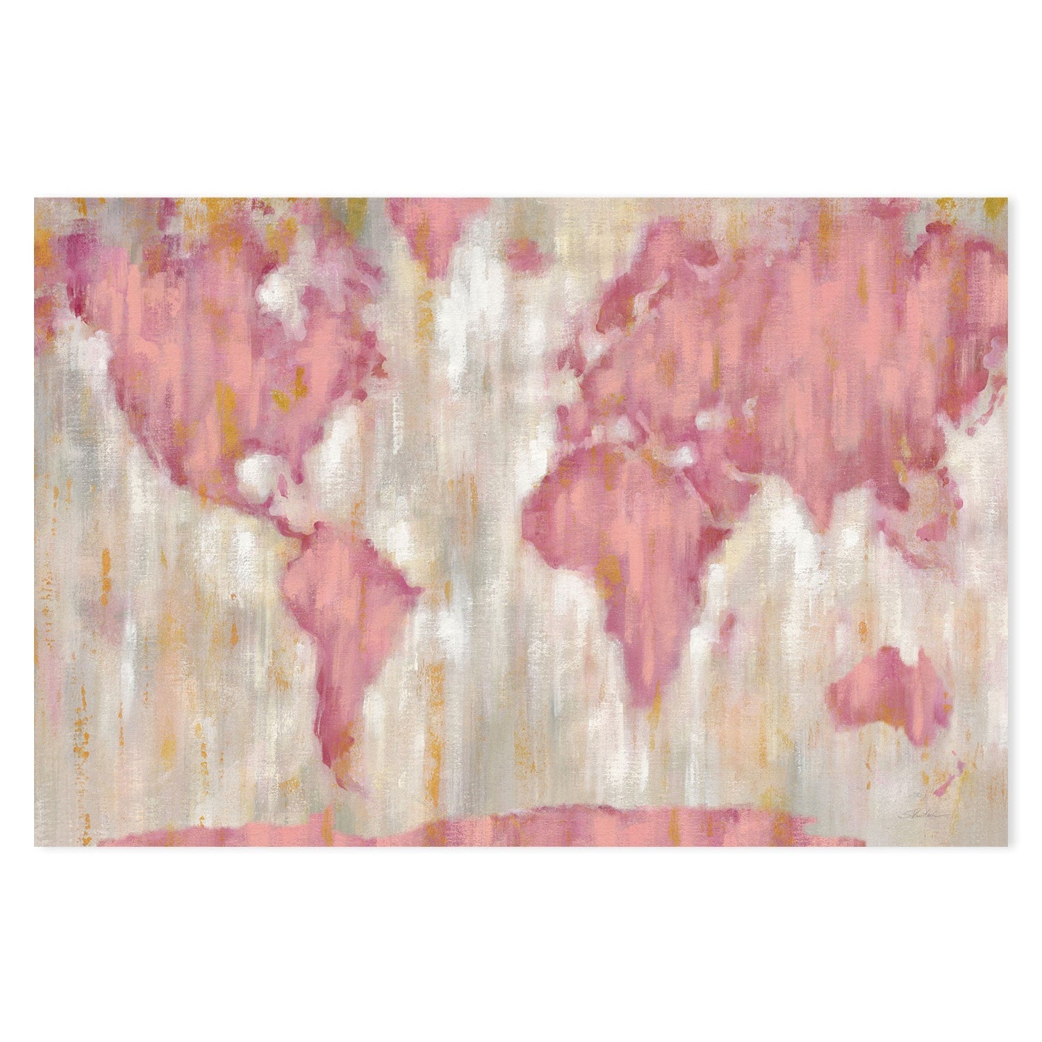 wall-art-print-canvas-poster-framed-Blushing World Map, Style B-by-Silvia Vassileva-Gioia Wall Art