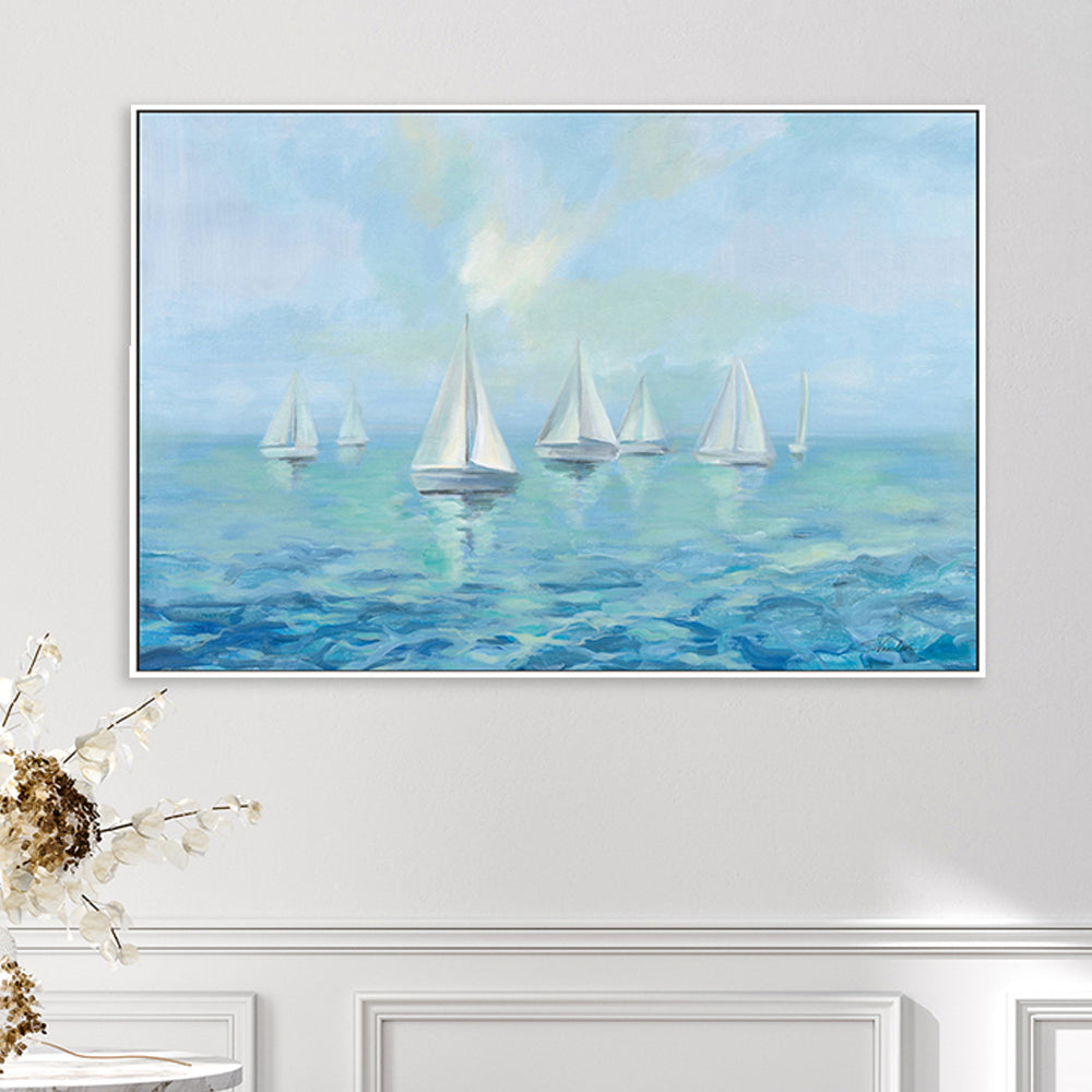 wall-art-print-canvas-poster-framed-Boats in the Haze-by-Silvia Vassileva-Gioia Wall Art