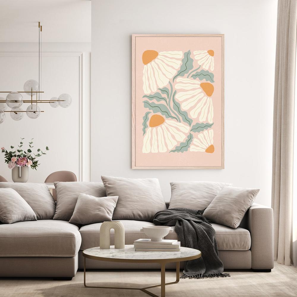 wall-art-print-canvas-poster-framed-Bohemian Daisy Pattern-8