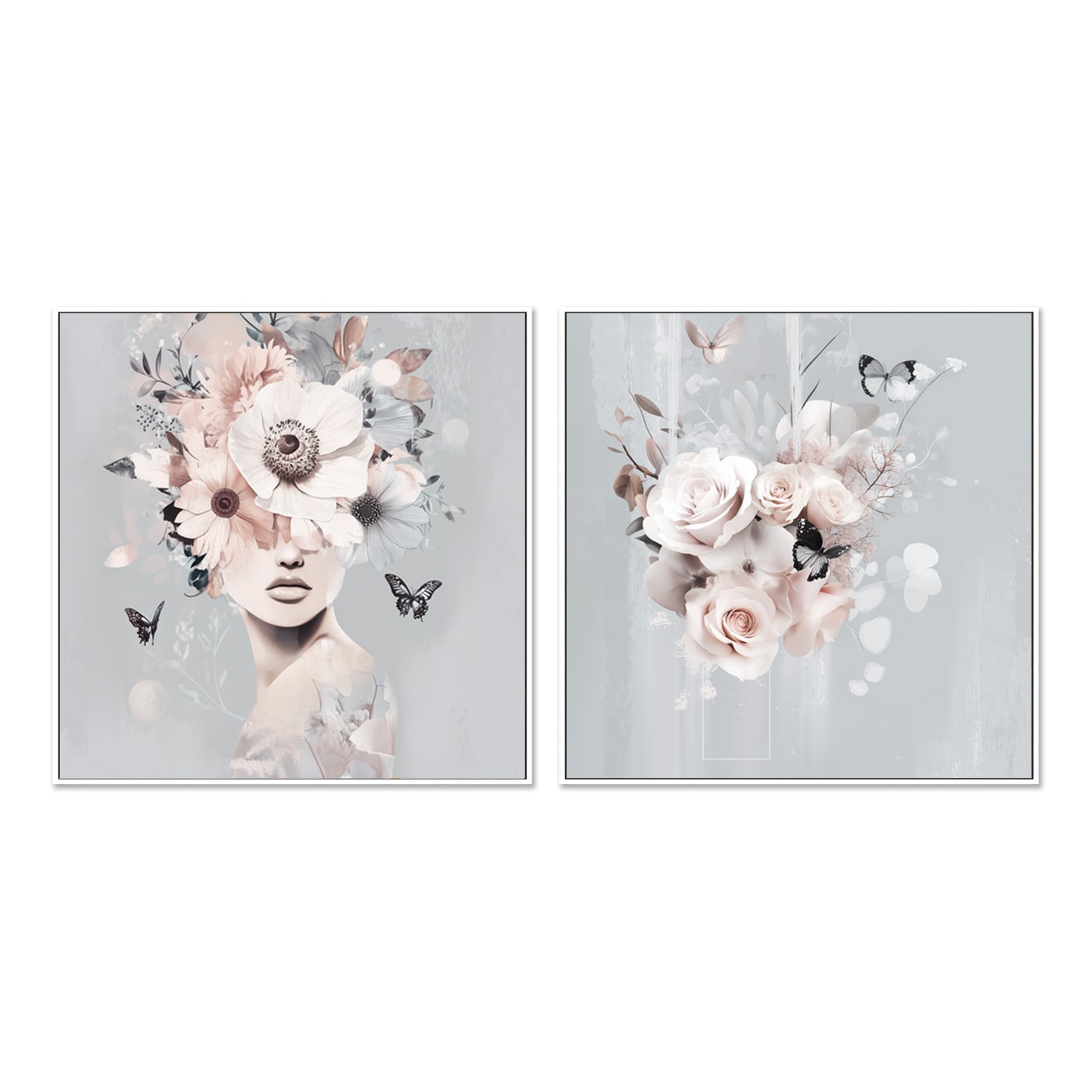 wall-art-print-canvas-poster-framed-Boho Blue, Style A & B, Set Of 2 , By Bella Eve , By Bella Eve-5