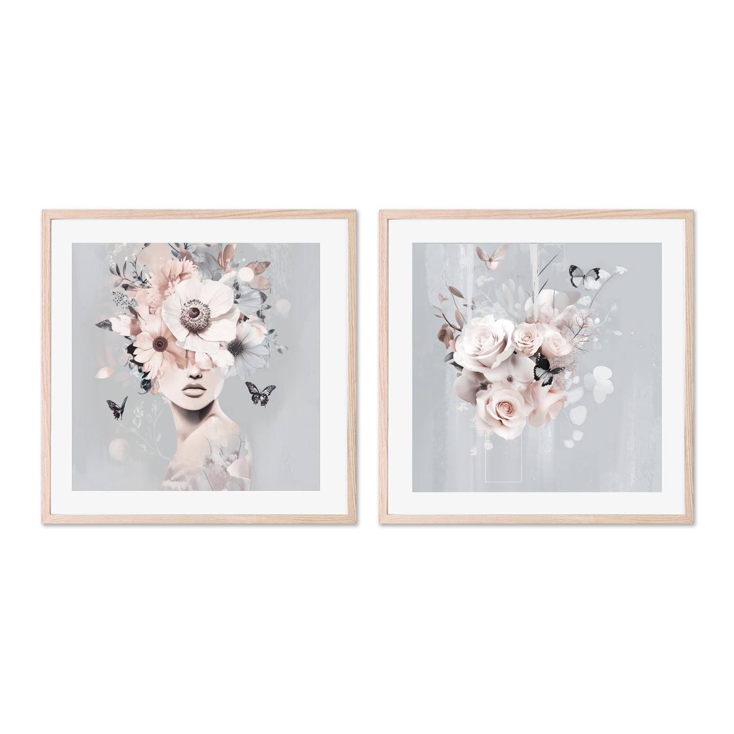 wall-art-print-canvas-poster-framed-Boho Blue, Style A & B, Set Of 2 , By Bella Eve , By Bella Eve-6