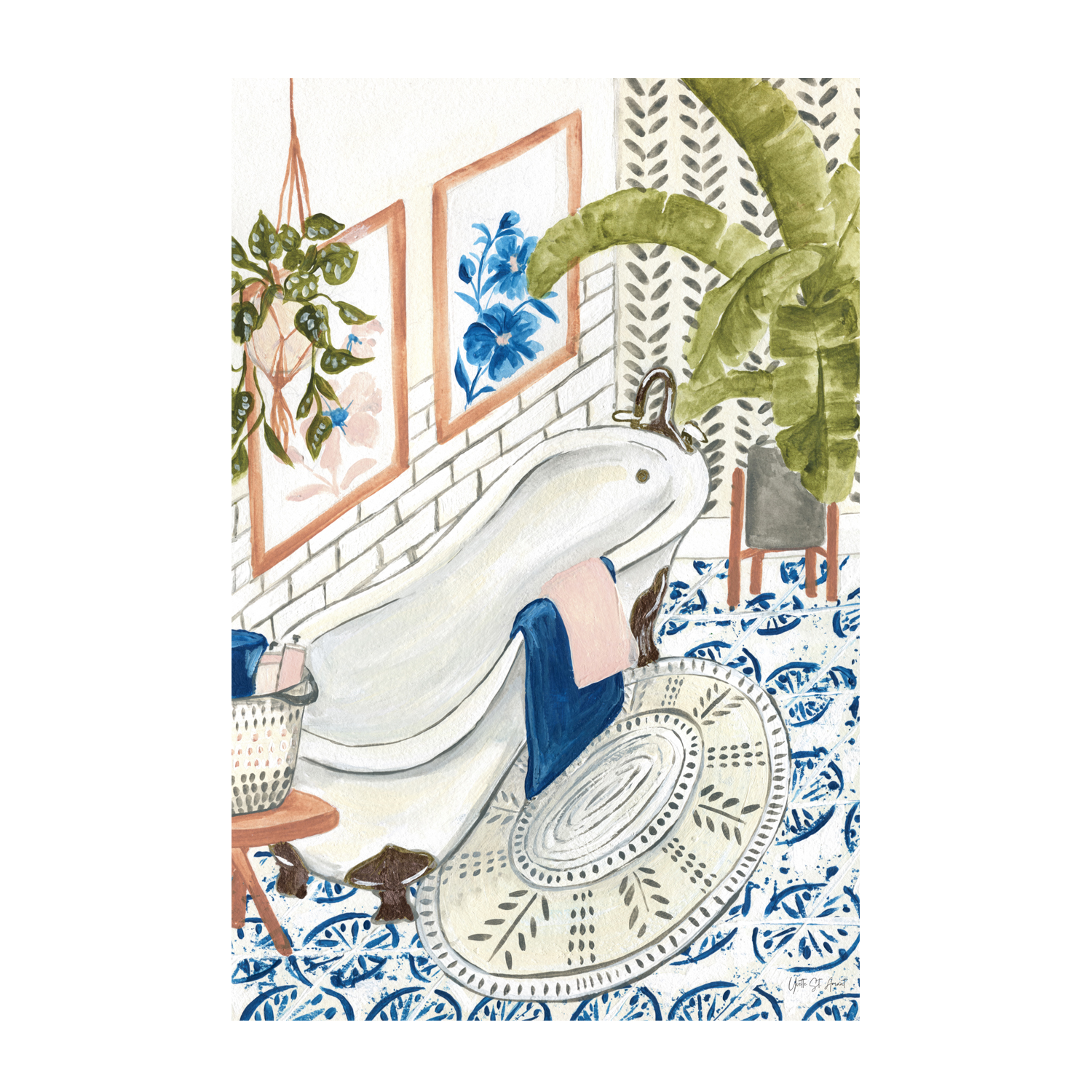 wall-art-print-canvas-poster-framed-Boho Chic Bath, Style A , By Yvette St. Amant-1