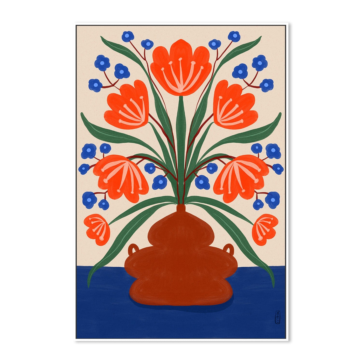 wall-art-print-canvas-poster-framed-Boho Folk Floral Illustration-5