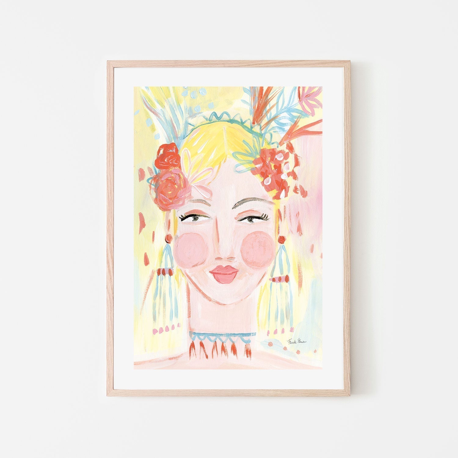wall-art-print-canvas-poster-framed-Boho Lady, Style A , By Farida Zaman-GIOIA-WALL-ART