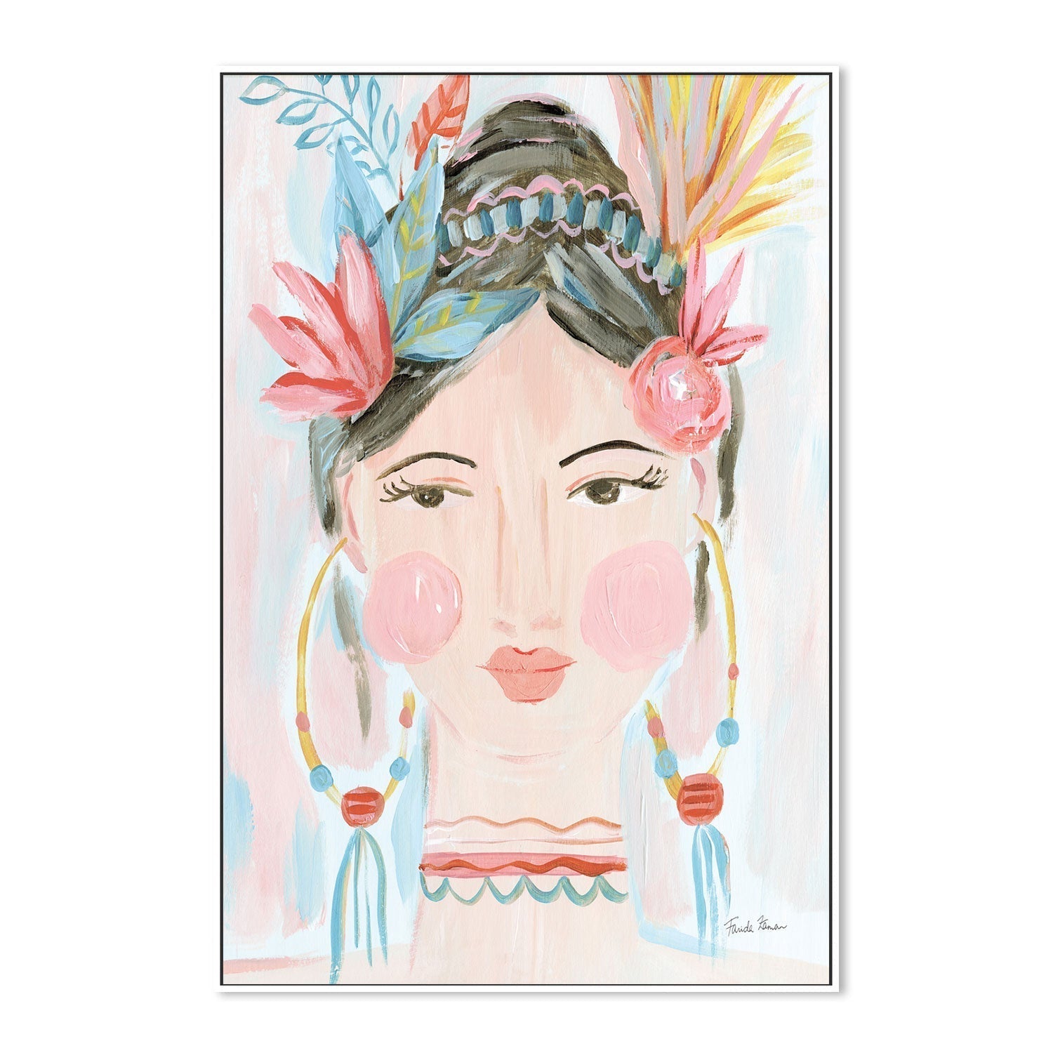 wall-art-print-canvas-poster-framed-Boho Lady, Style B , By Farida Zaman-GIOIA-WALL-ART