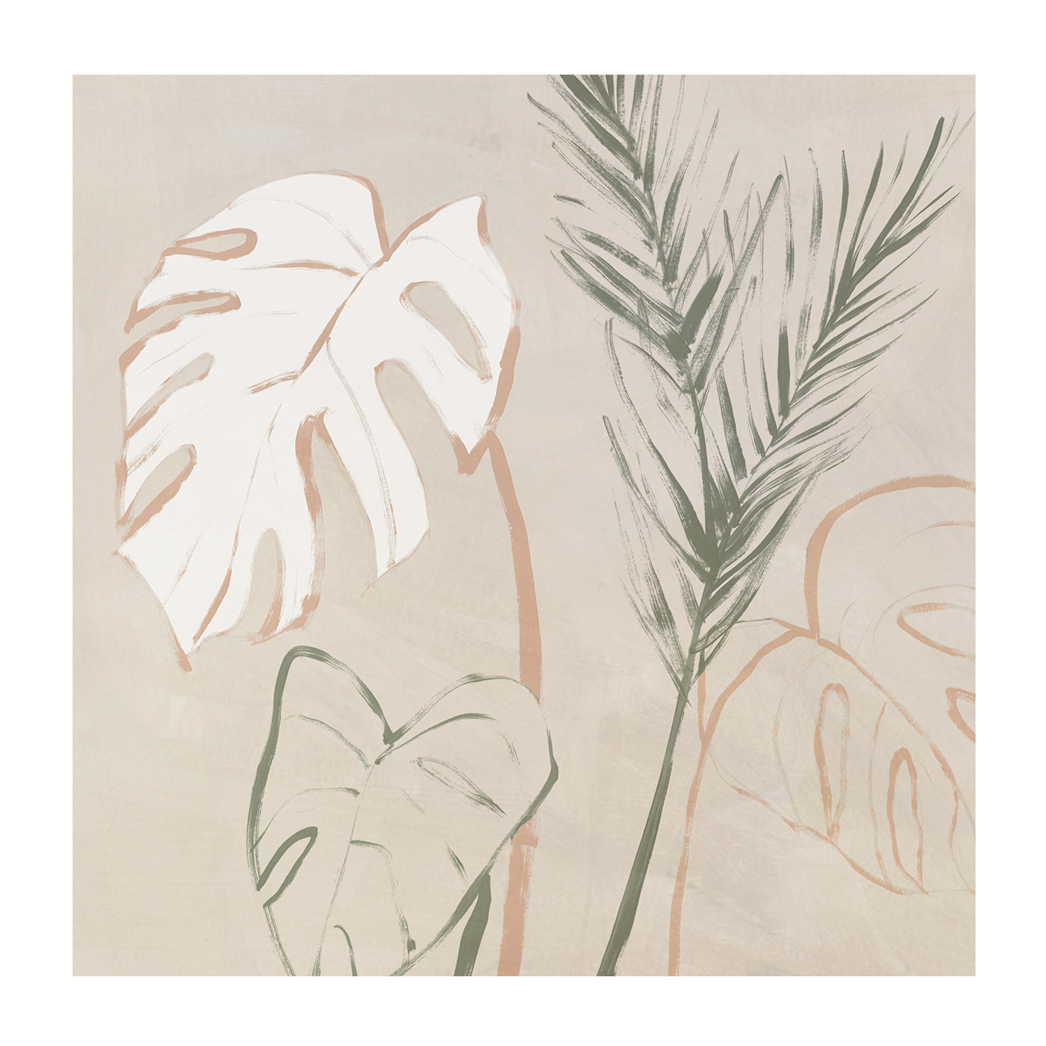wall-art-print-canvas-poster-framed-Boho Palms, Style A & B, Set Of 2 , By Aria K-8