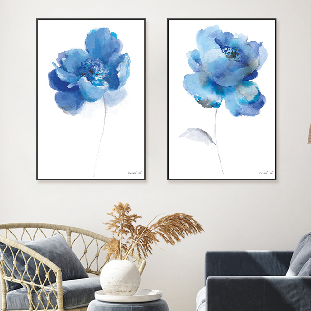 wall-art-print-canvas-poster-framed-Bold Blooming, Style A & B, Set of 2-by-Danhui Nai-Gioia Wall Art