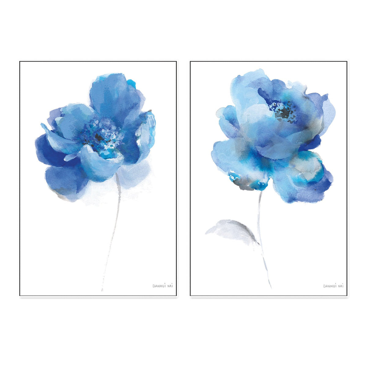wall-art-print-canvas-poster-framed-Bold Blooming, Style A & B, Set of 2-by-Danhui Nai-Gioia Wall Art