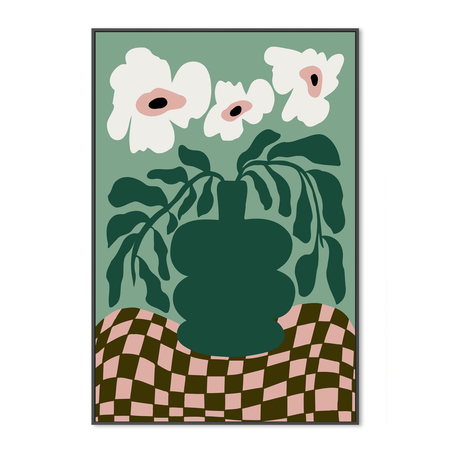 wall-art-print-canvas-poster-framed-Bold Blossom Pottery , By Miho Art Studio-3