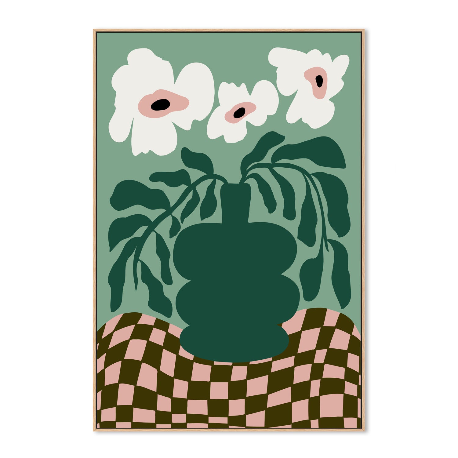 wall-art-print-canvas-poster-framed-Bold Blossom Pottery , By Miho Art Studio-4