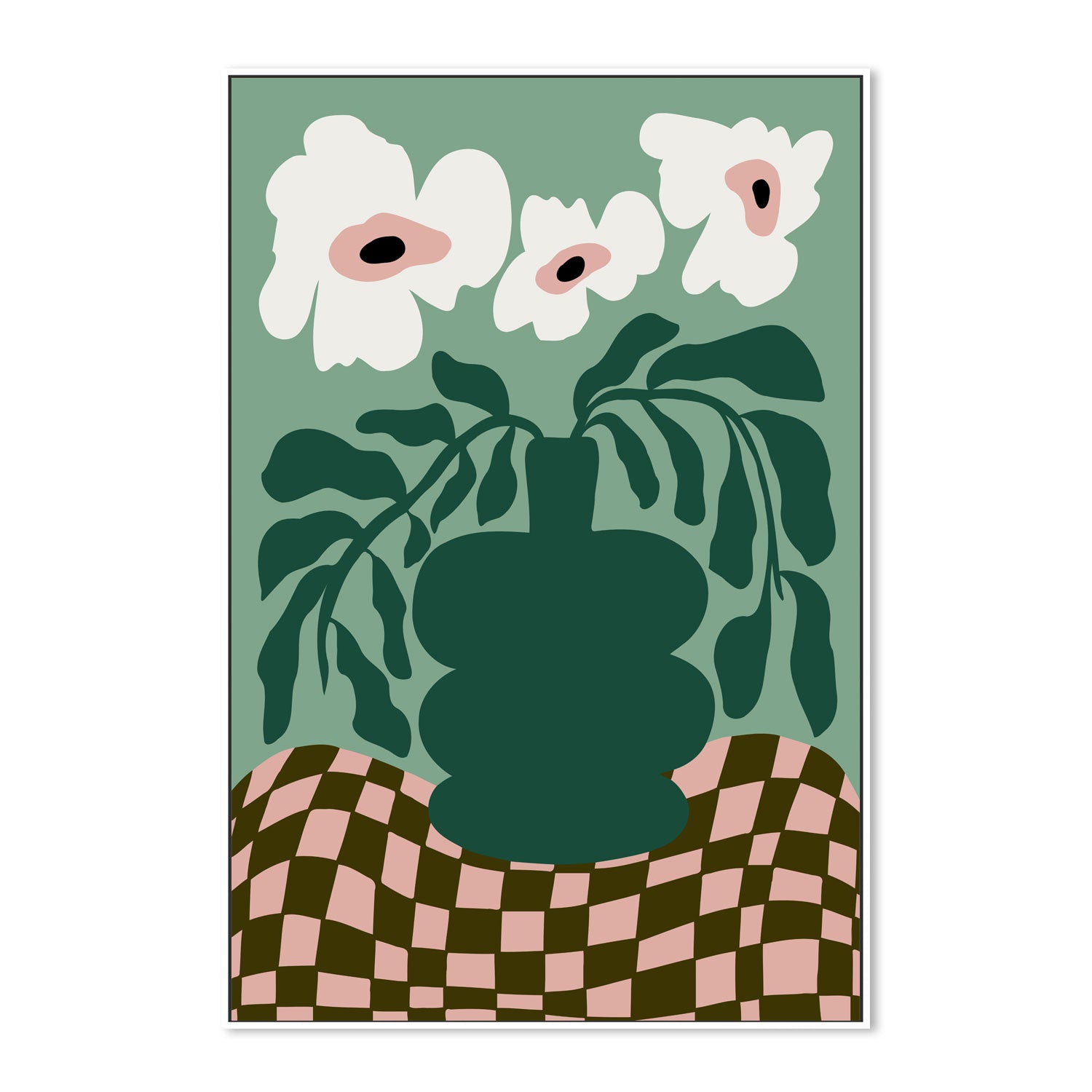 wall-art-print-canvas-poster-framed-Bold Blossom Pottery , By Miho Art Studio-5